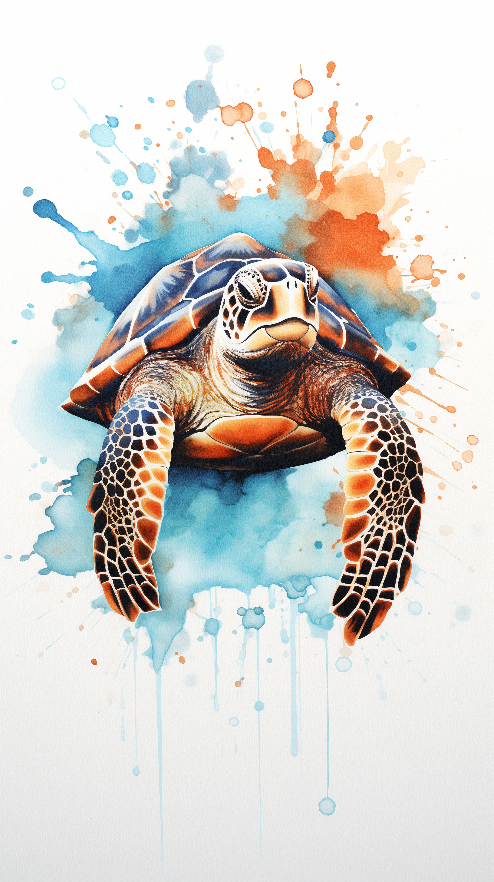 A Watercolor Sea Turtle