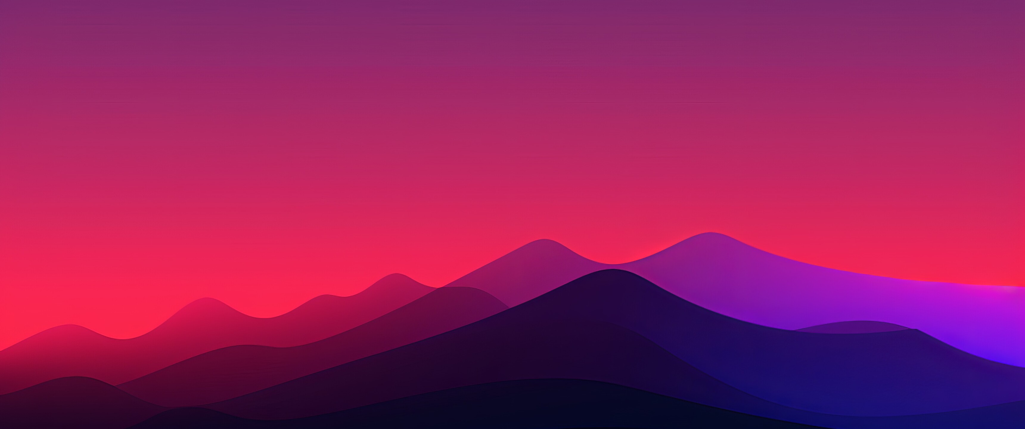Mountains Minimal Evening 4k