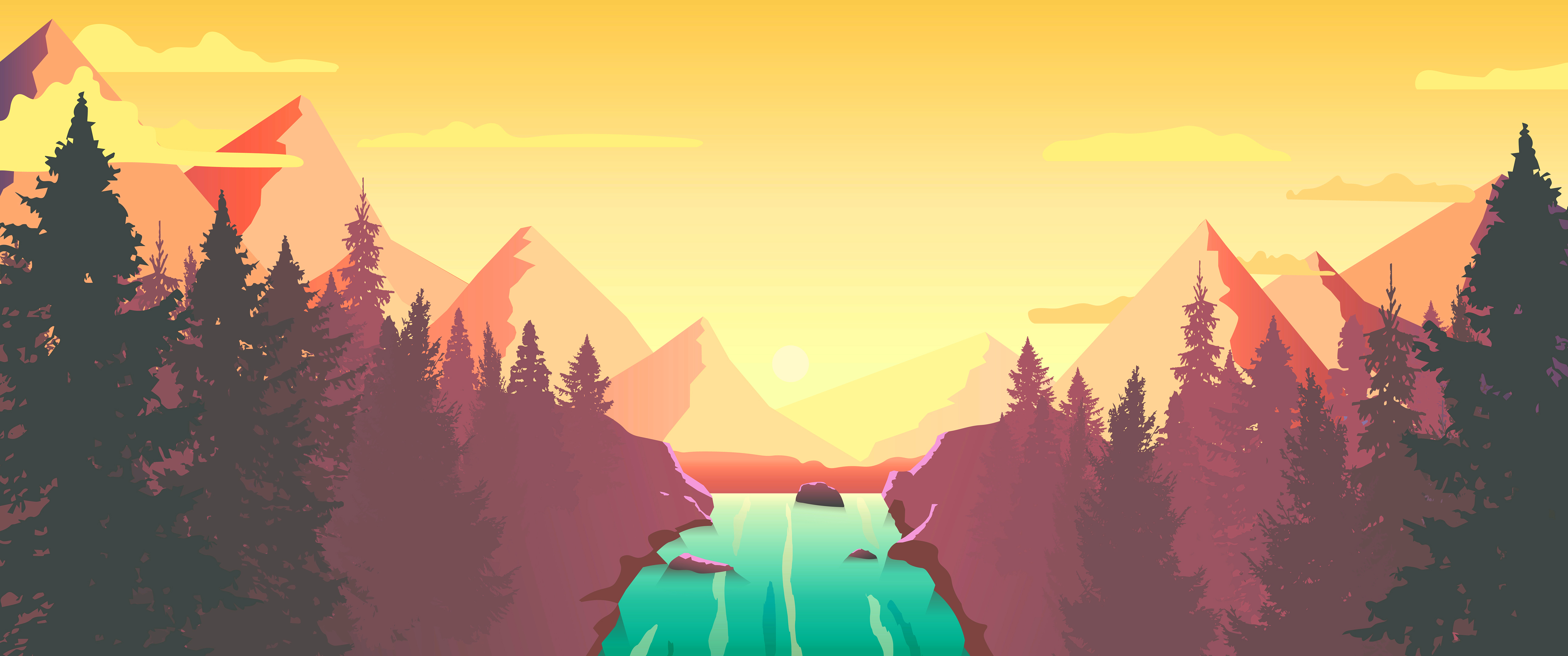 Download Mountain Artistic Landscape 4k