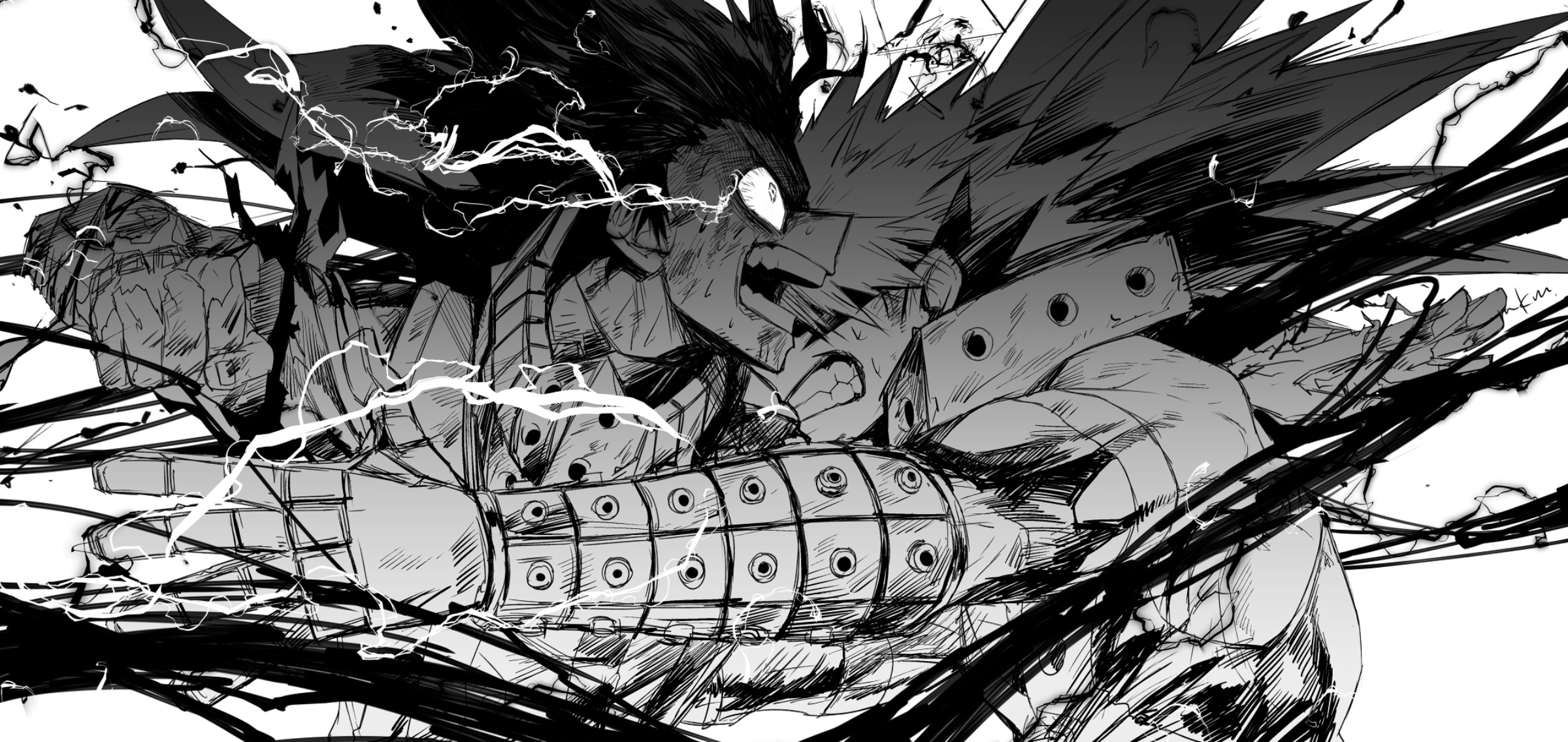 Bakugou vs Midoriya: Intense Clash. My Hero Academia HD Wallpaper