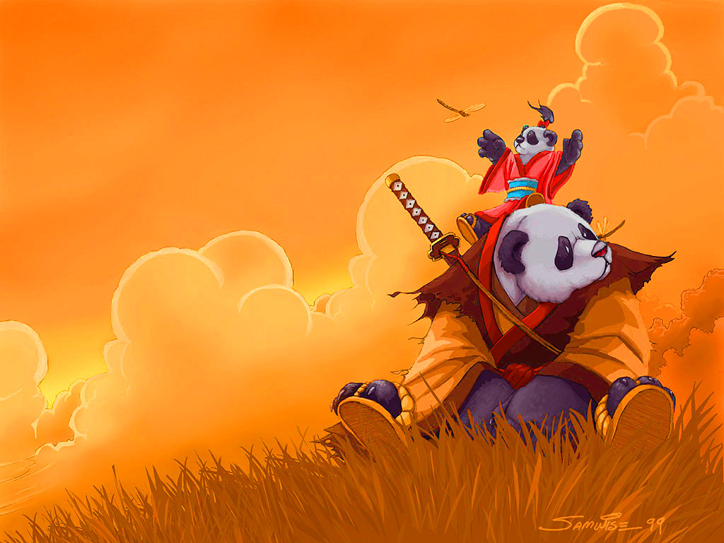 Samurai Panda WallpaperX768