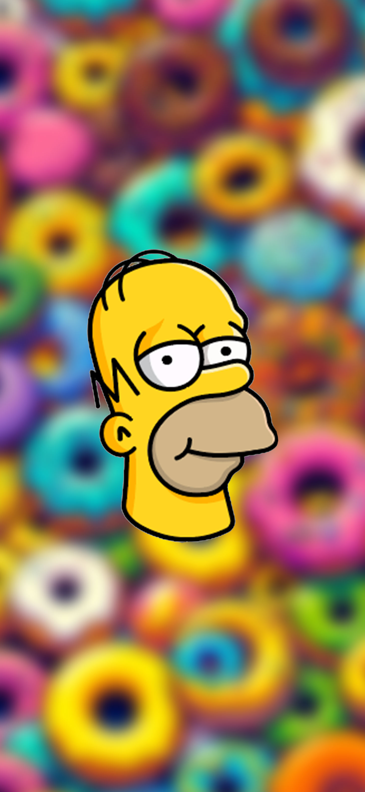 The Simpsons Homer & Donuts Pattern Wallpaper