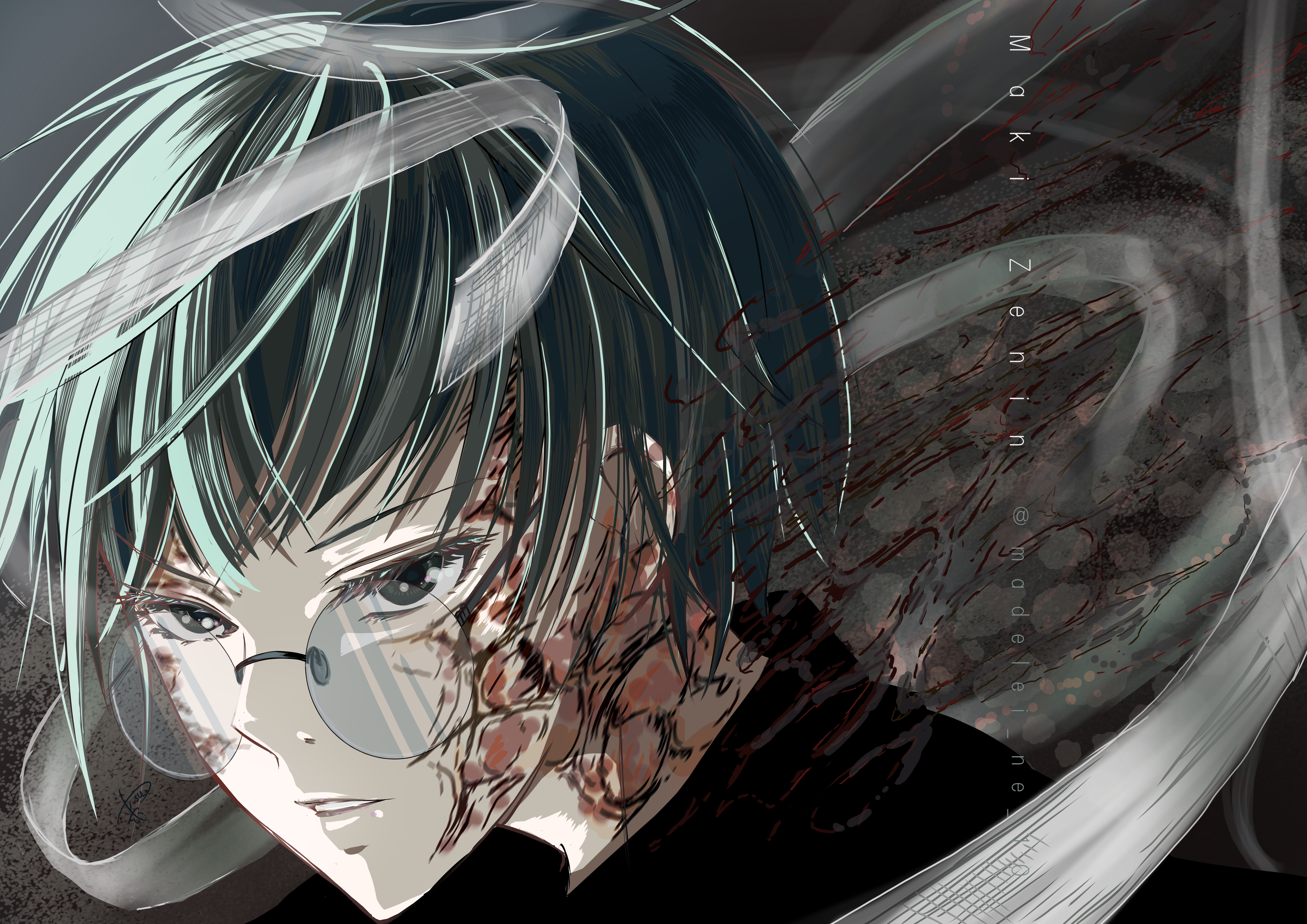 Download Glasses Green Hair Maki Zenin