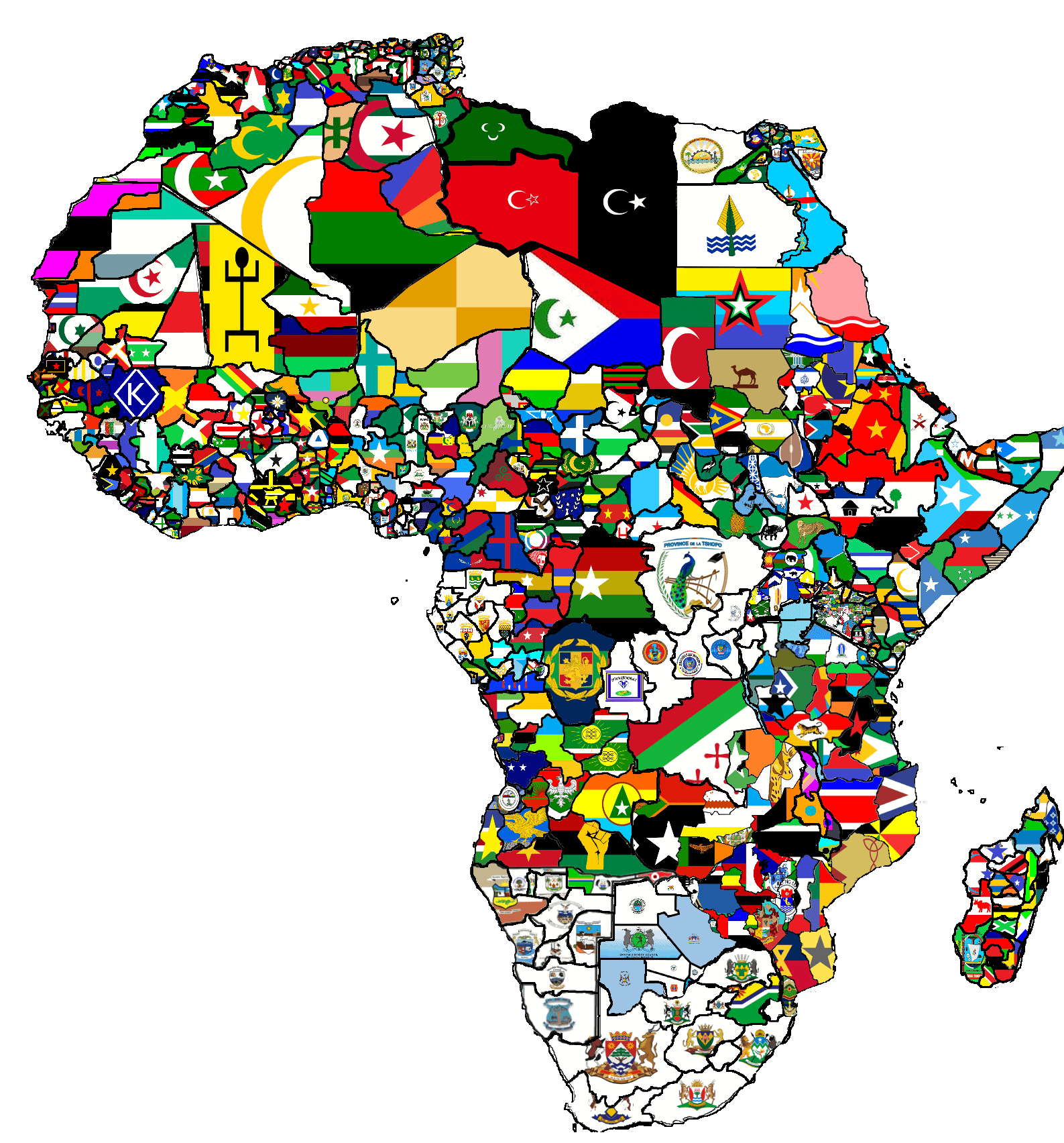 Africa Subdivisional Flag Map!