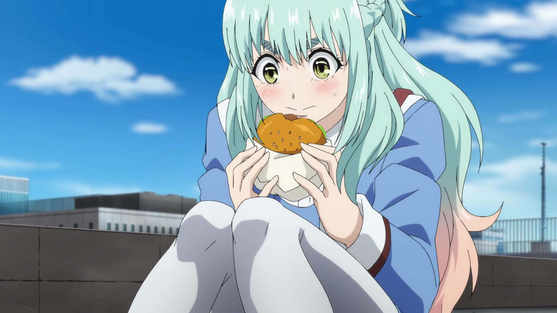 Download Anime Girl Eating Burger