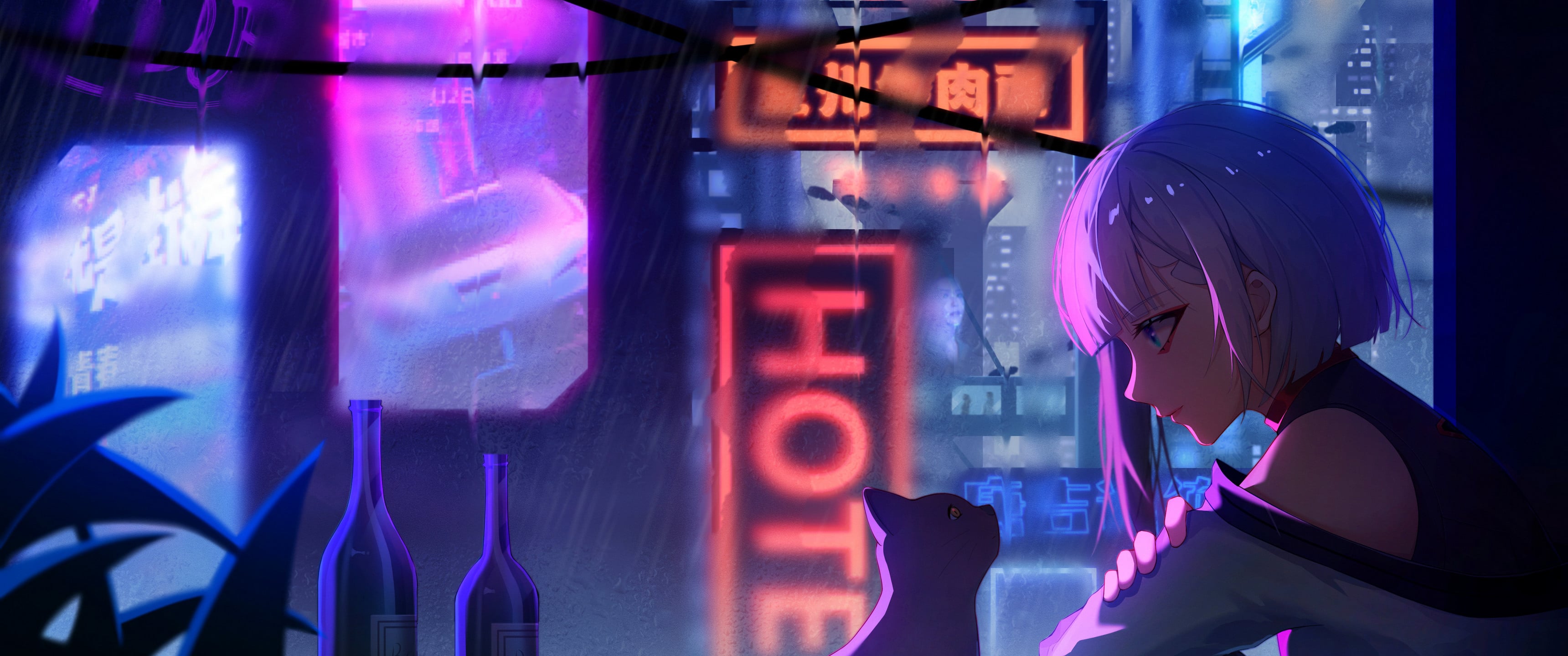 Neon Girl [3440x1440], r