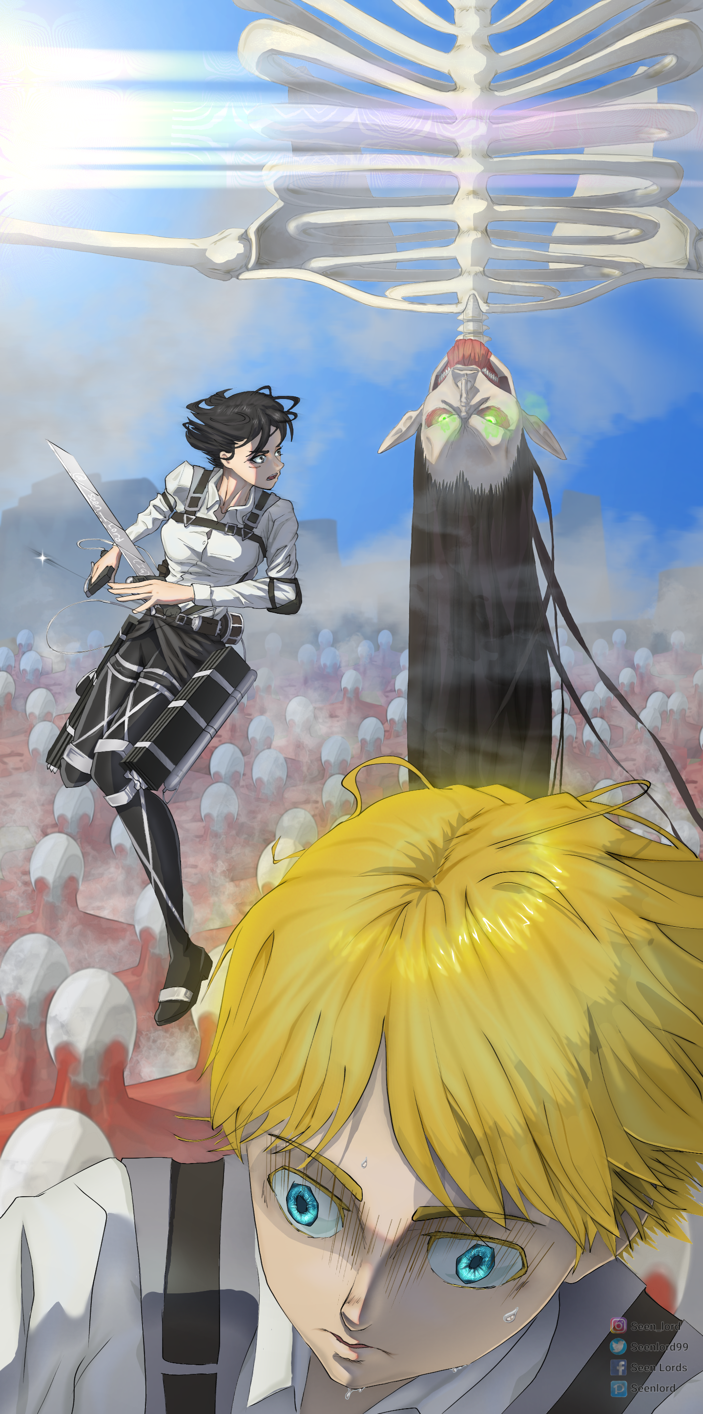 I made an Attack on Titan phone wallpaper