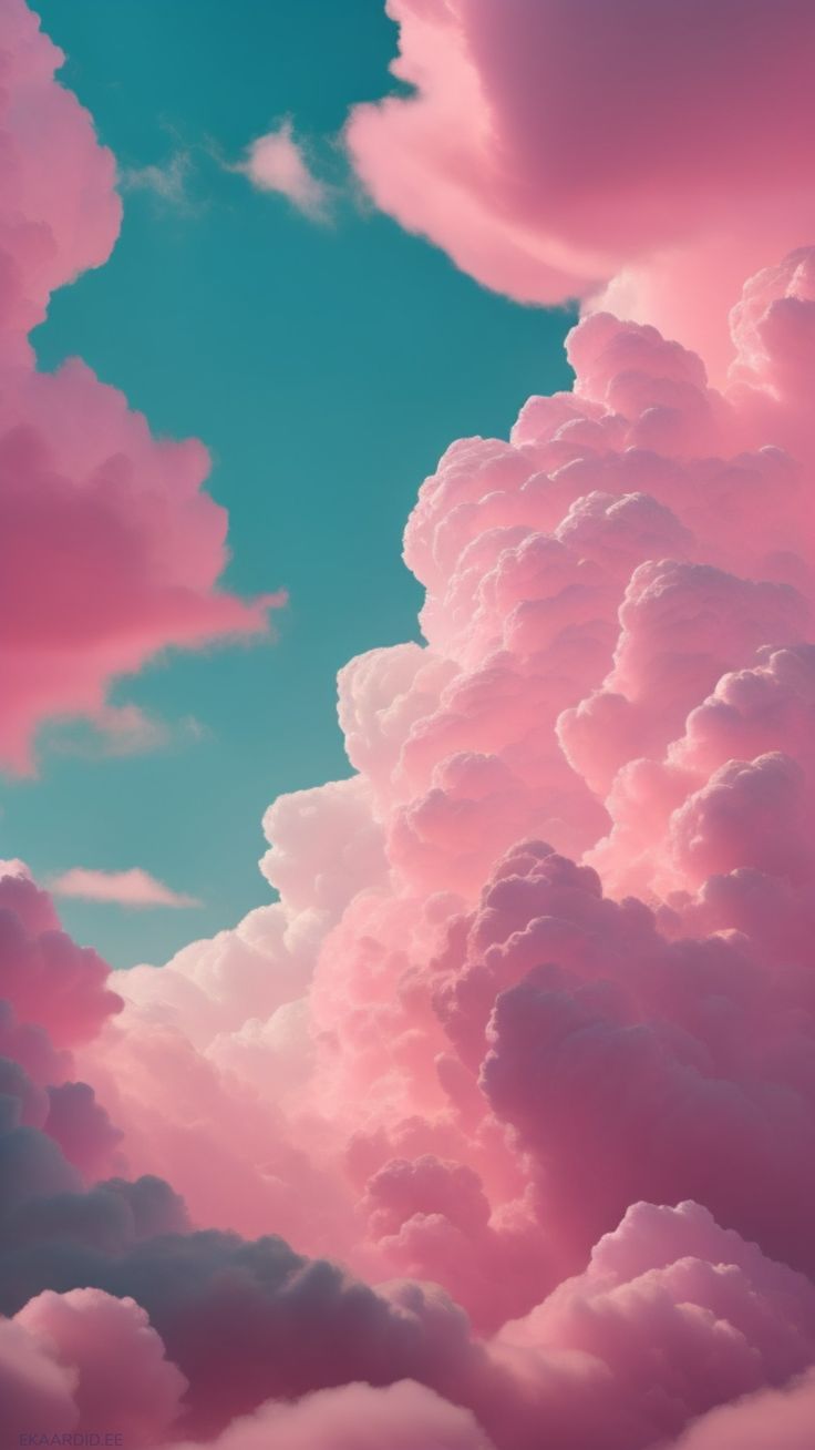 Aesthetic cute pink cloud wallpaper