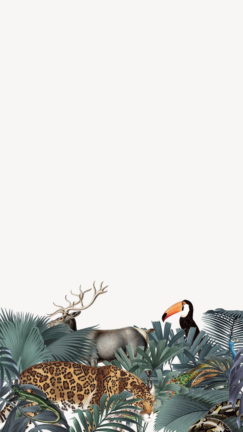 Wild animals pattern phone wallpaper