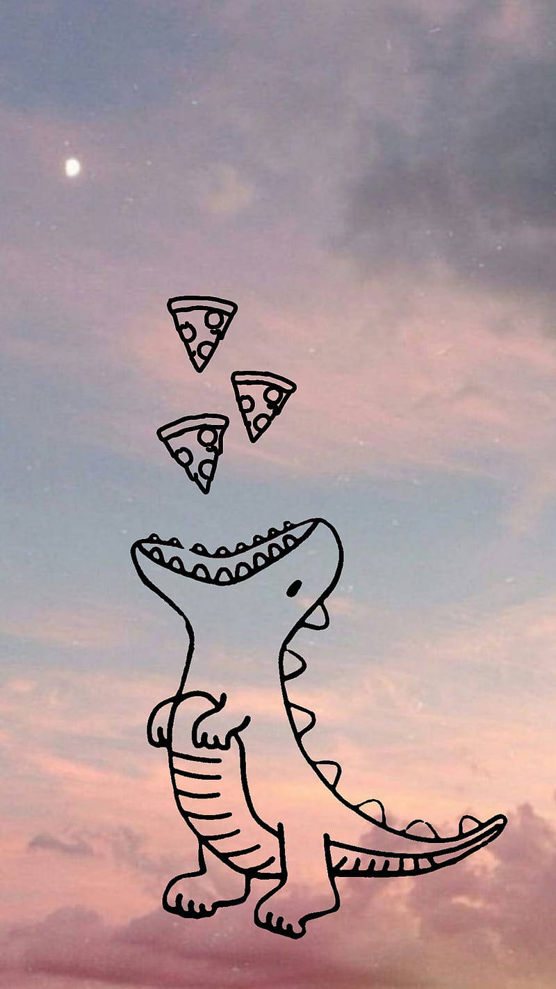 Download Cute Dinosaur Phone Eating