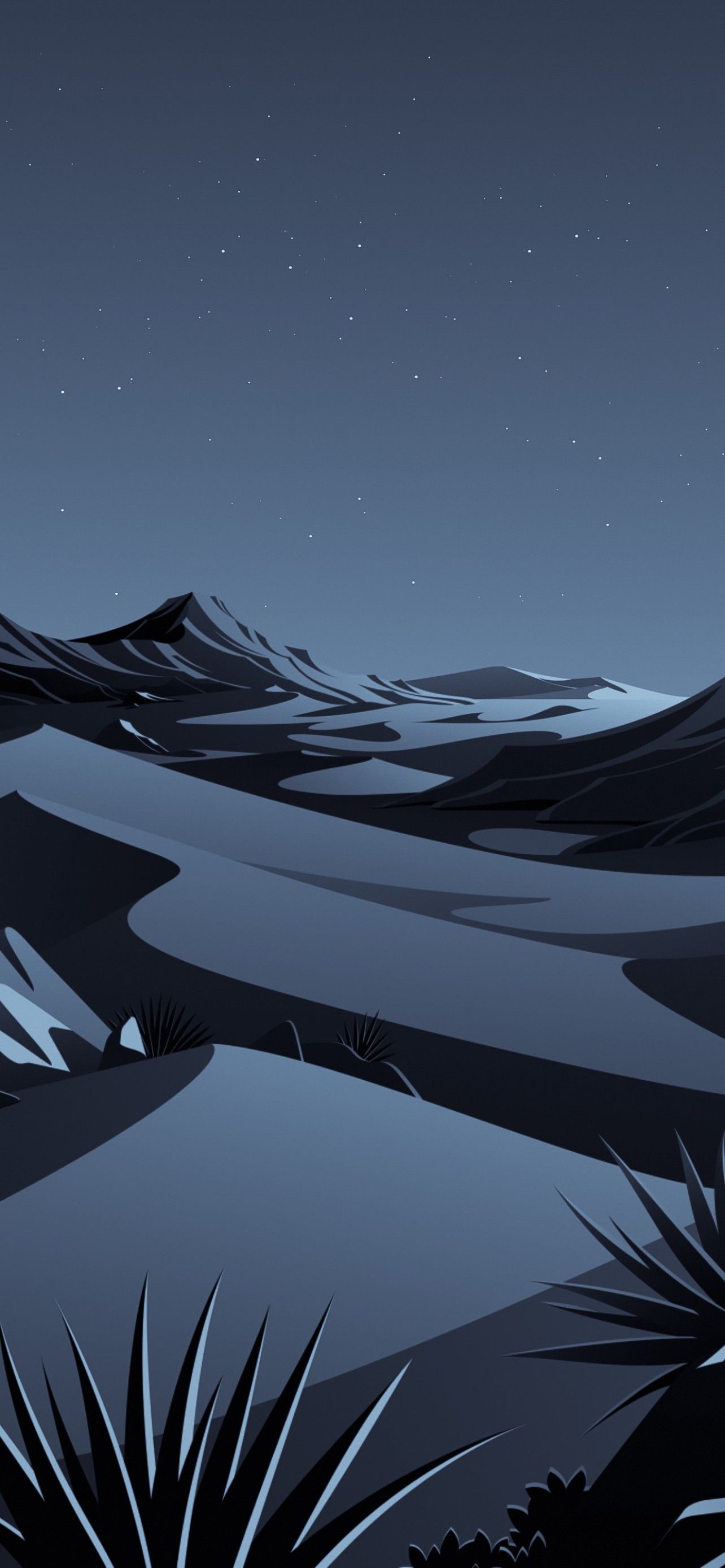 Dark Blue Desert iPhone Wallpaper