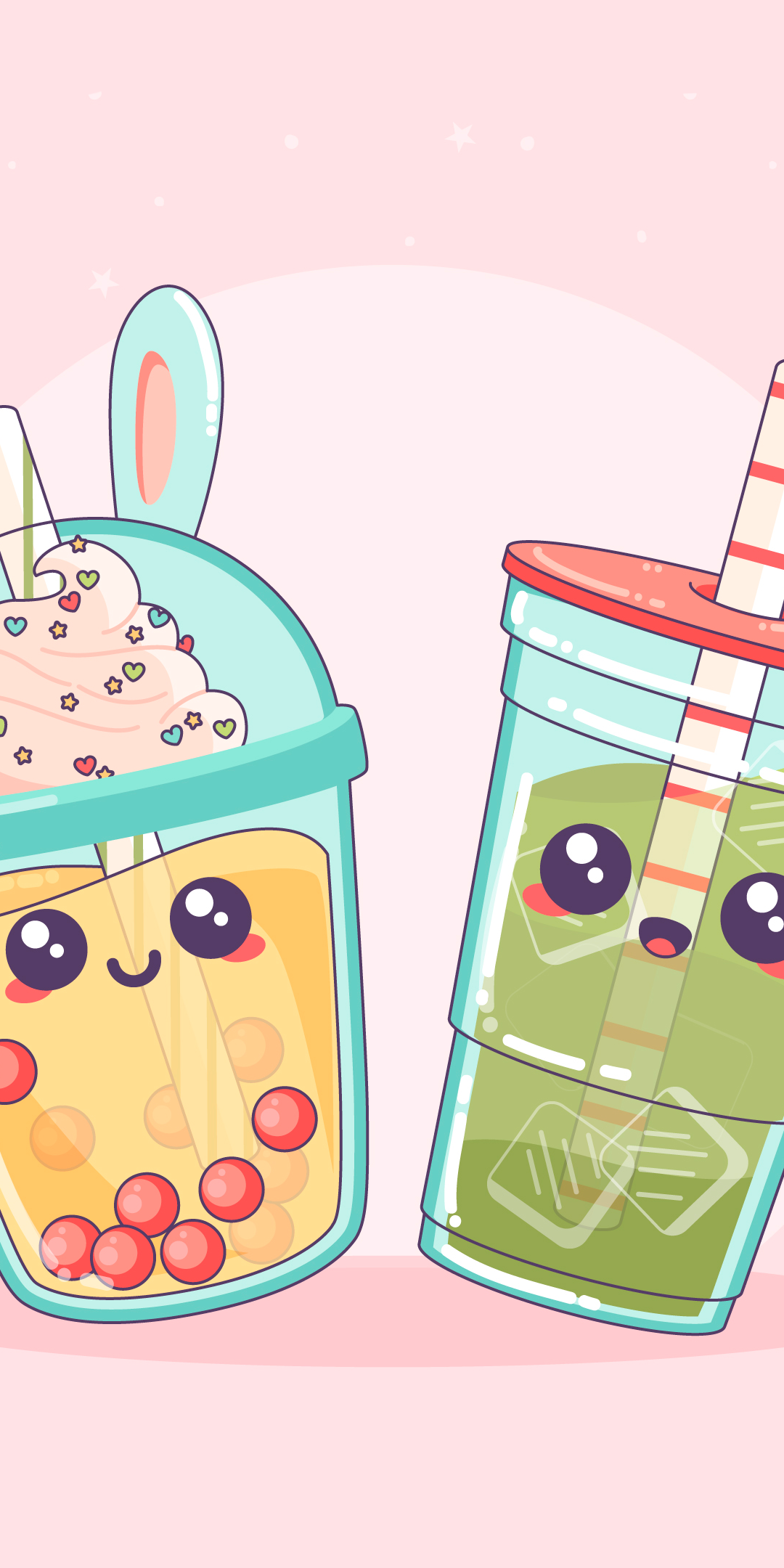 Kawaii bubble tea Wallpaper 4K, Kawaii