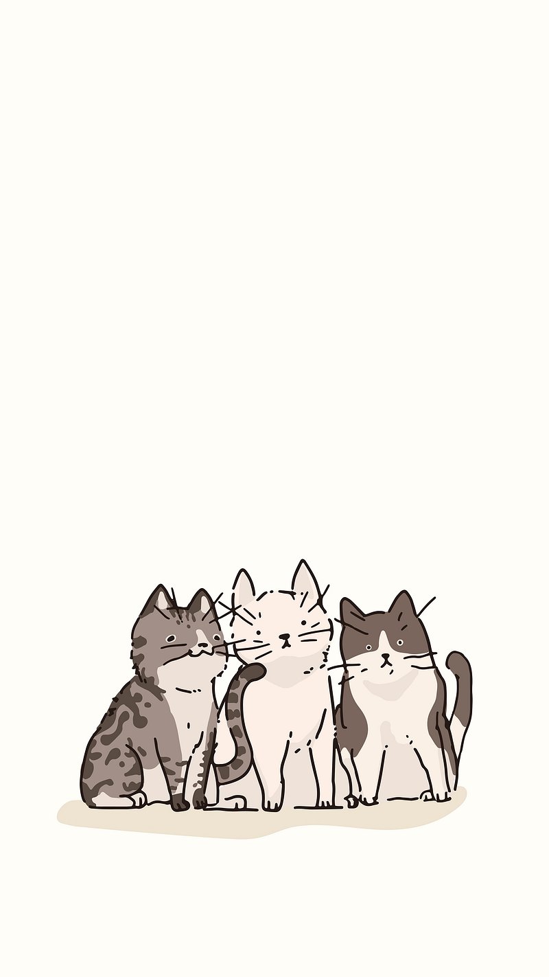 Cat iPhone wallpaper, cute pattern