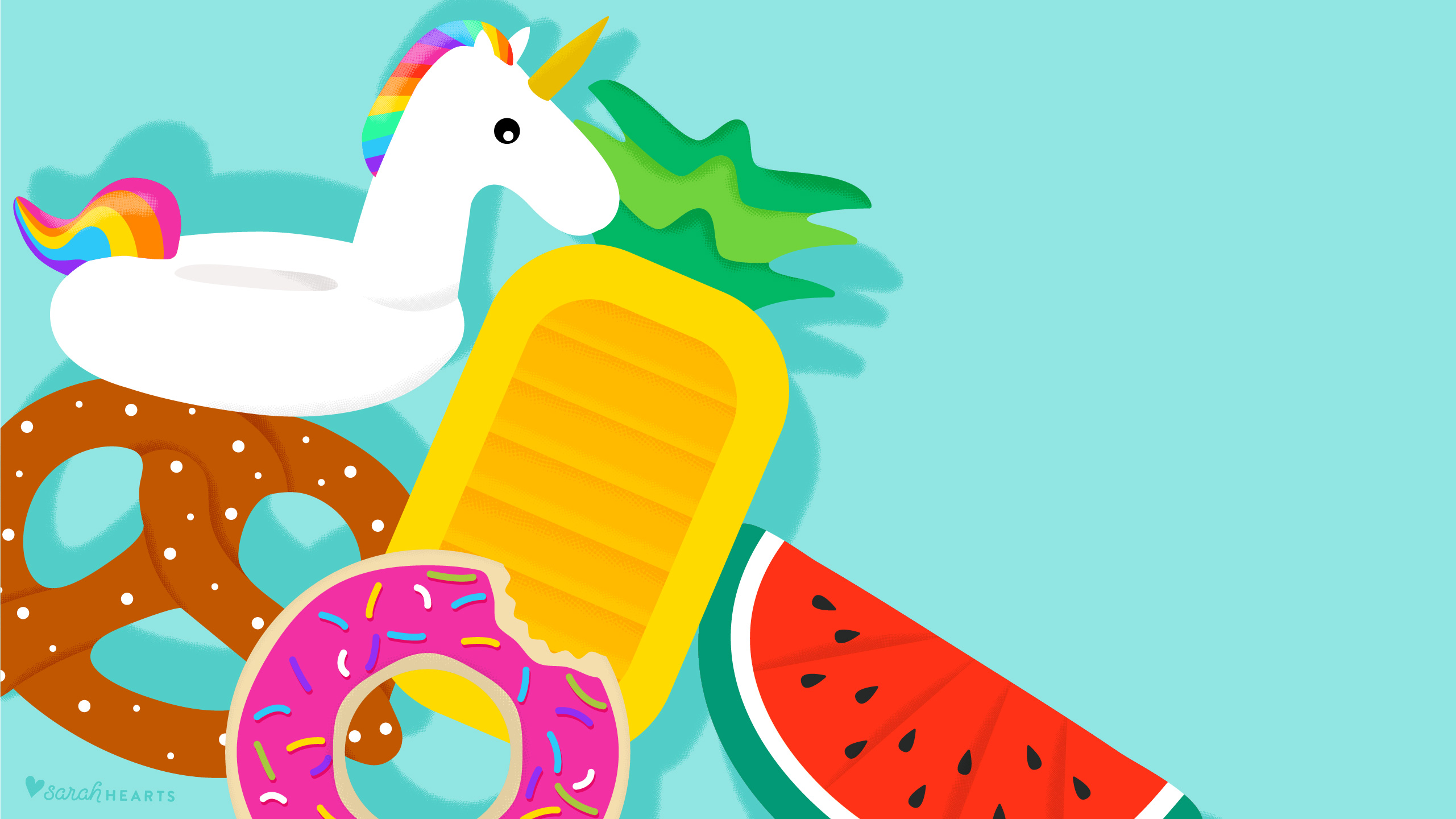 June 2017 Pool Float Calendar Wallpaper