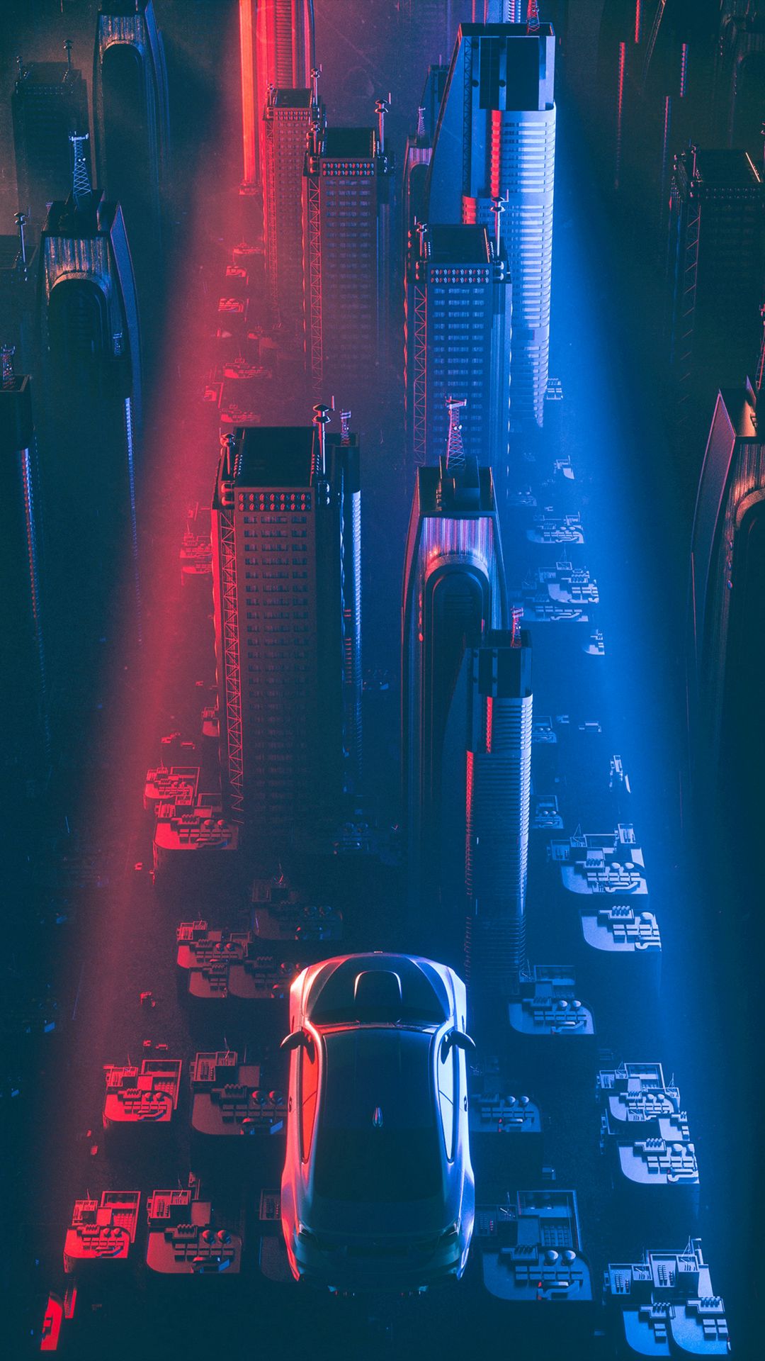 Download wallpaper 1080x1920 city, car