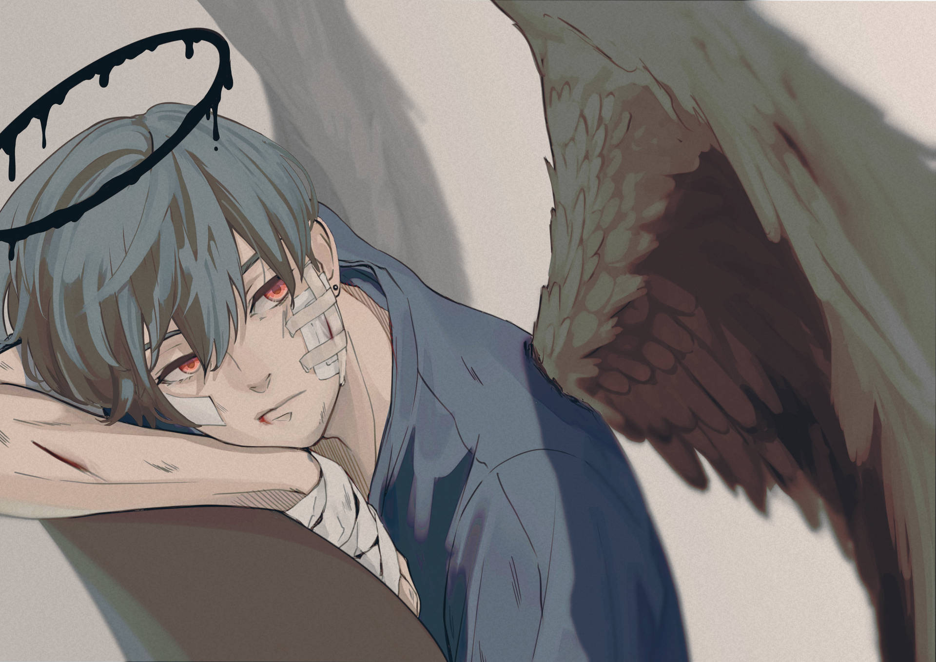 Download free Sad Boy Anime Angel Wings