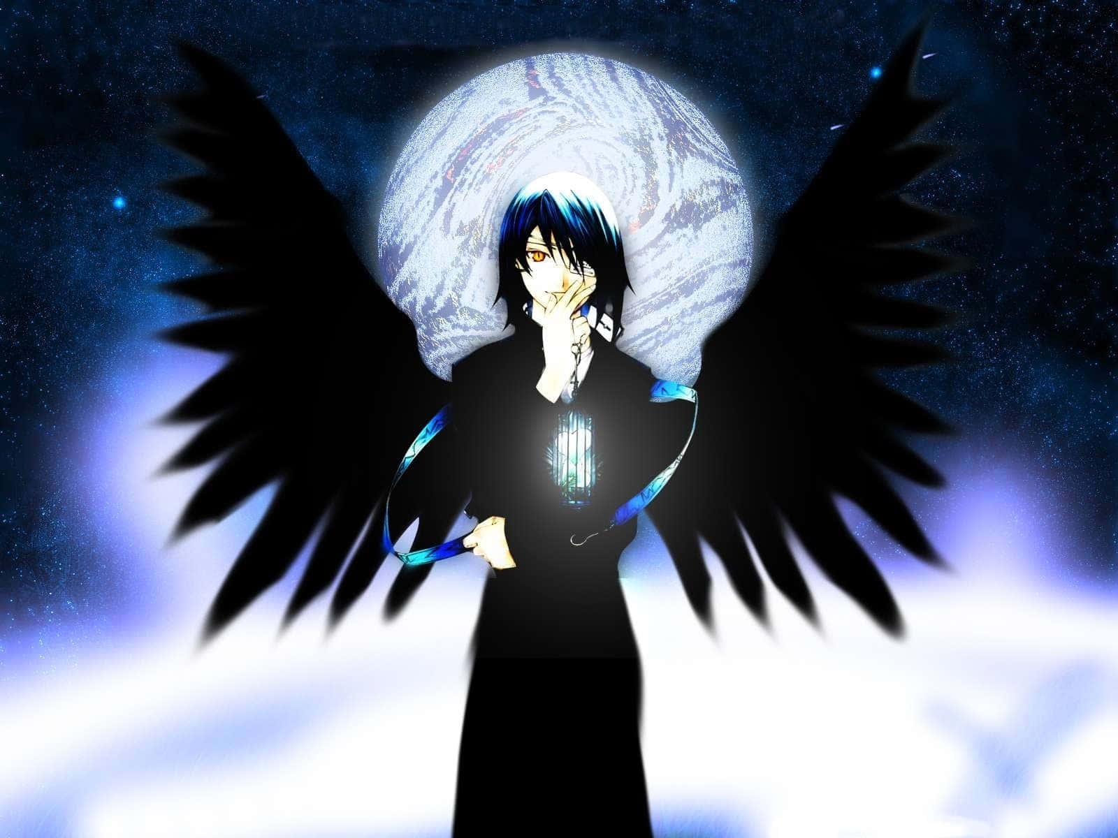 Black Hairand Wings Wallpaper