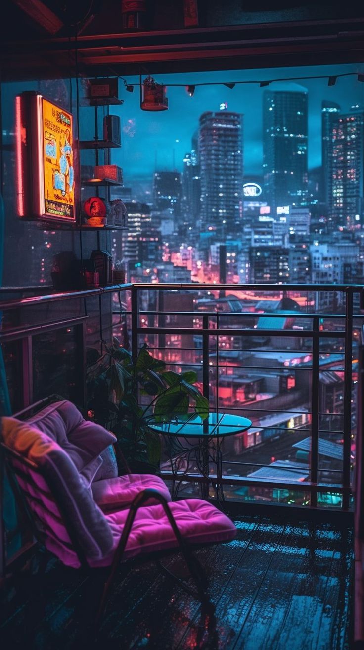 Cyberpunk Cityscape View. Cyberpunk