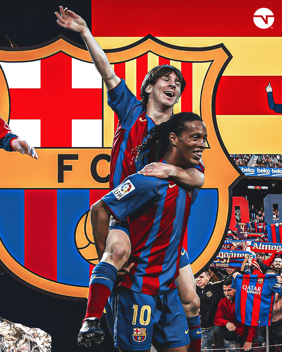 Messi and Ronaldinho 4k Wallpaper