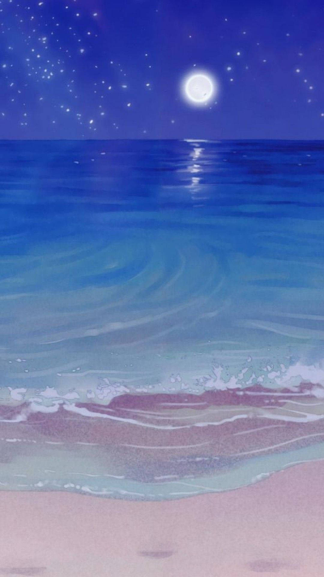 Download free Aesthetic Anime Moon Over