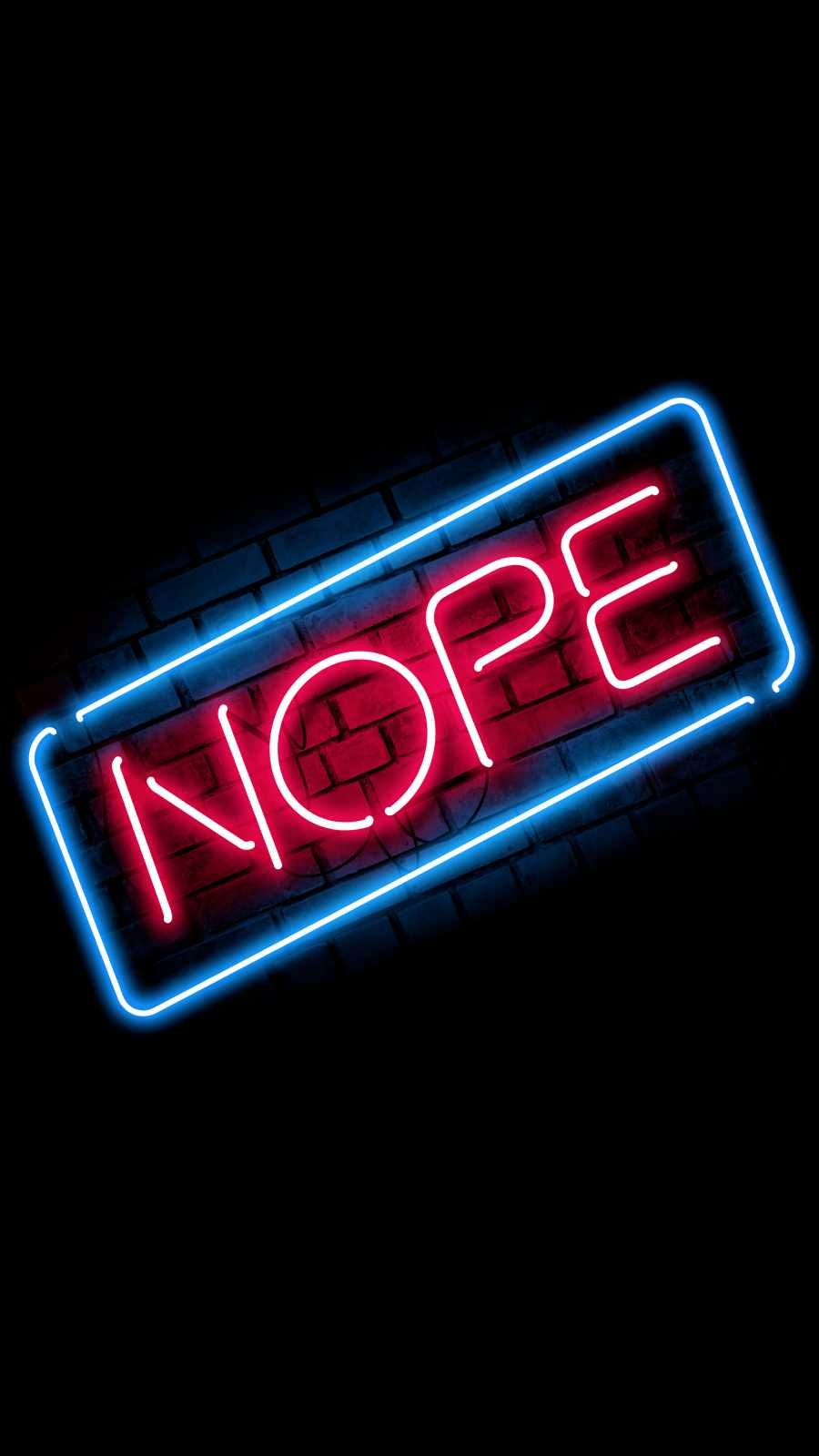 Nope Neon Lights IPhone Wallpaper
