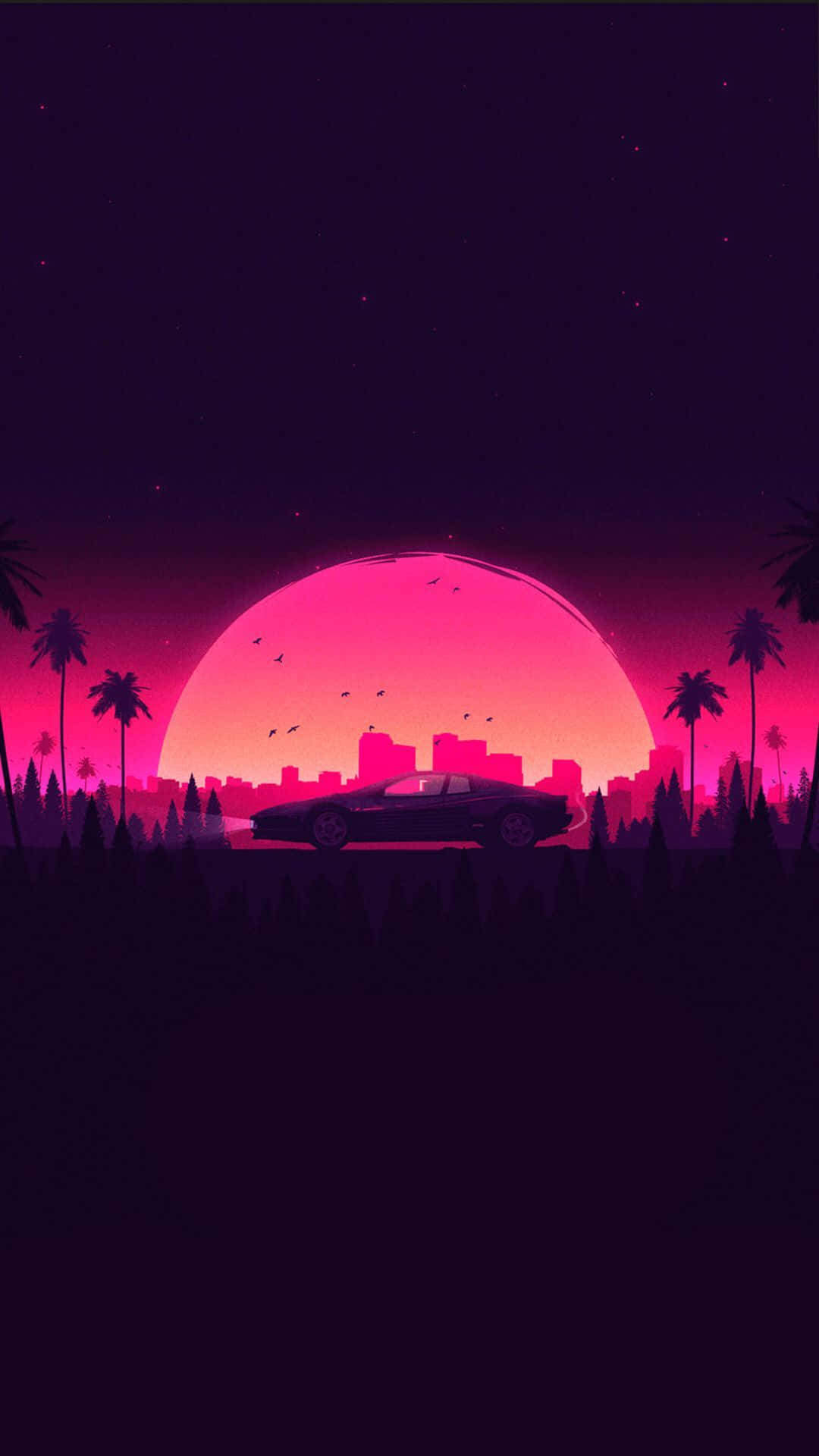 retro sunset Wallpaper