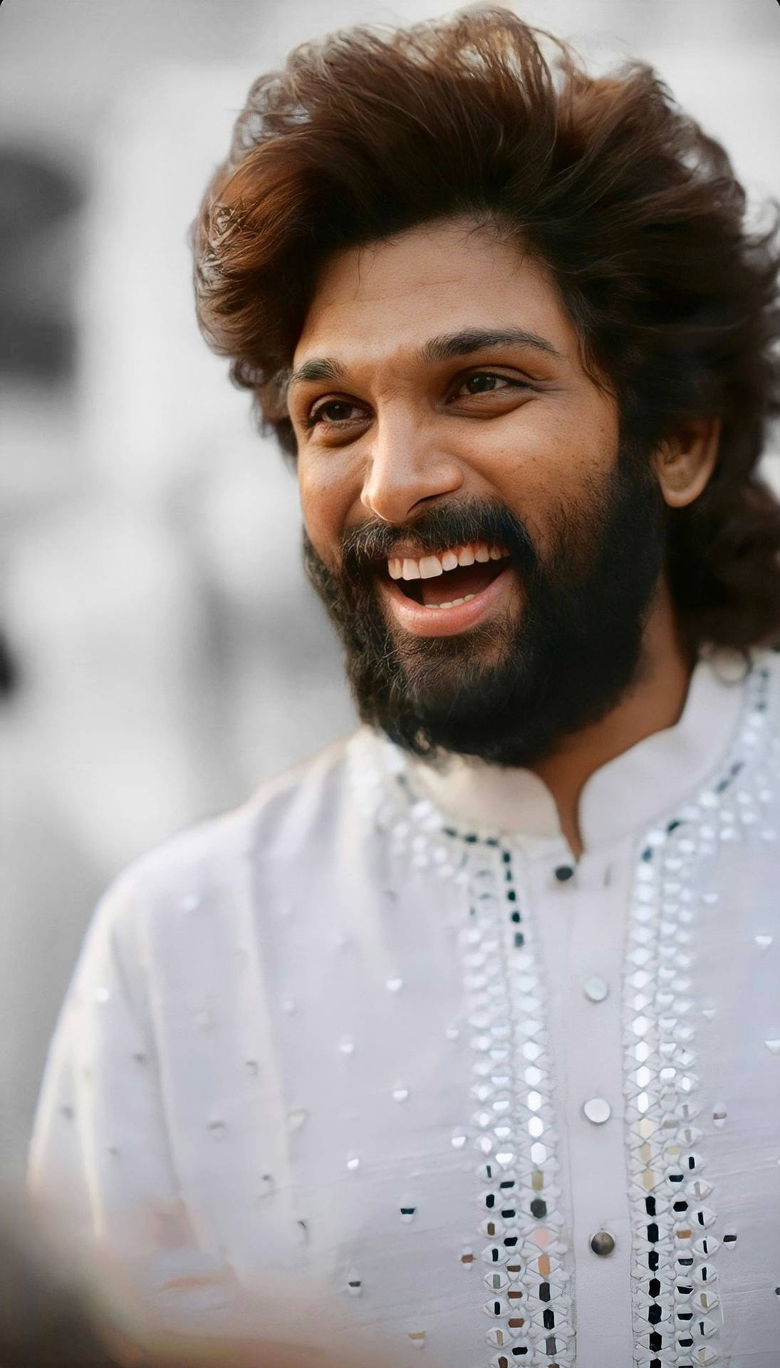 Allu Arjun HD White Kurta Wallpaper