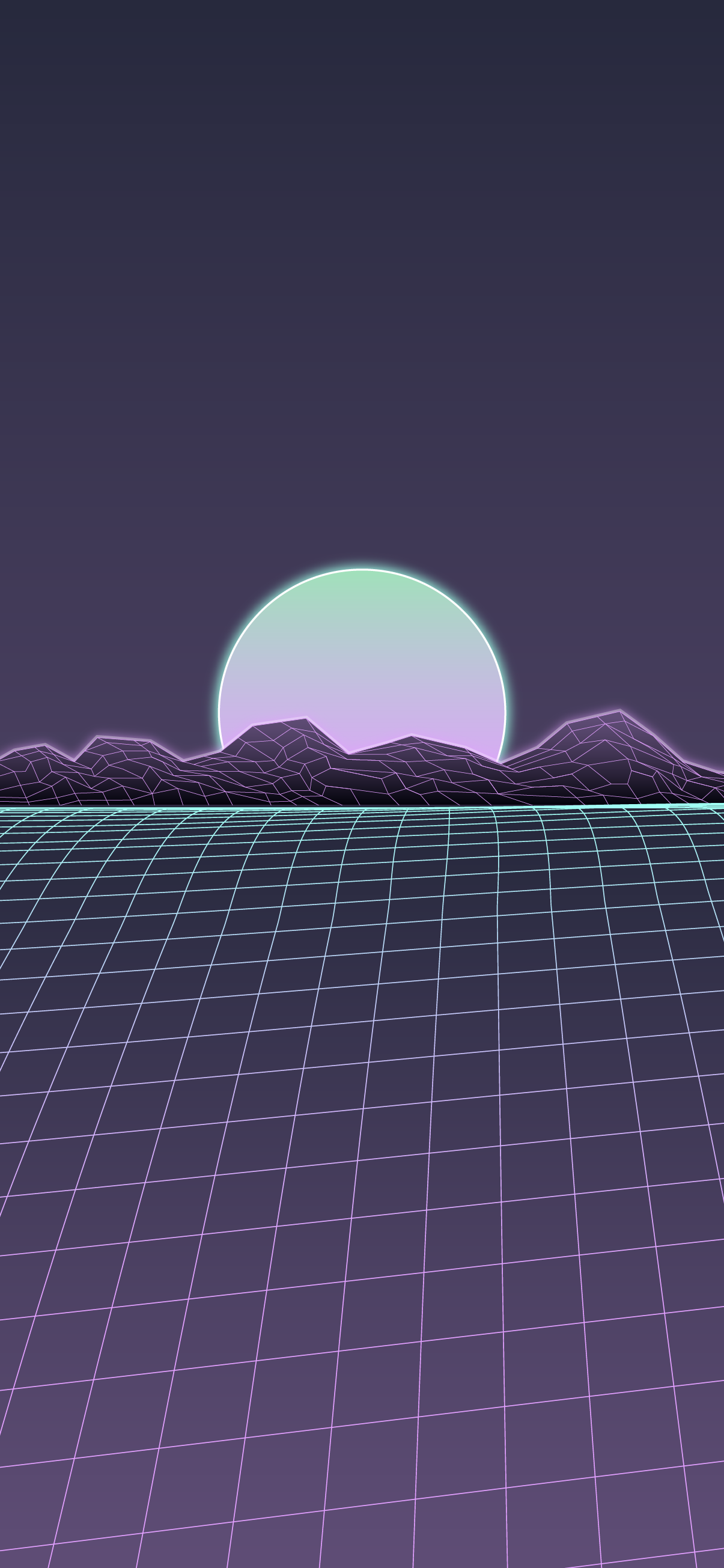 Retro wave sunset phone wallpaper