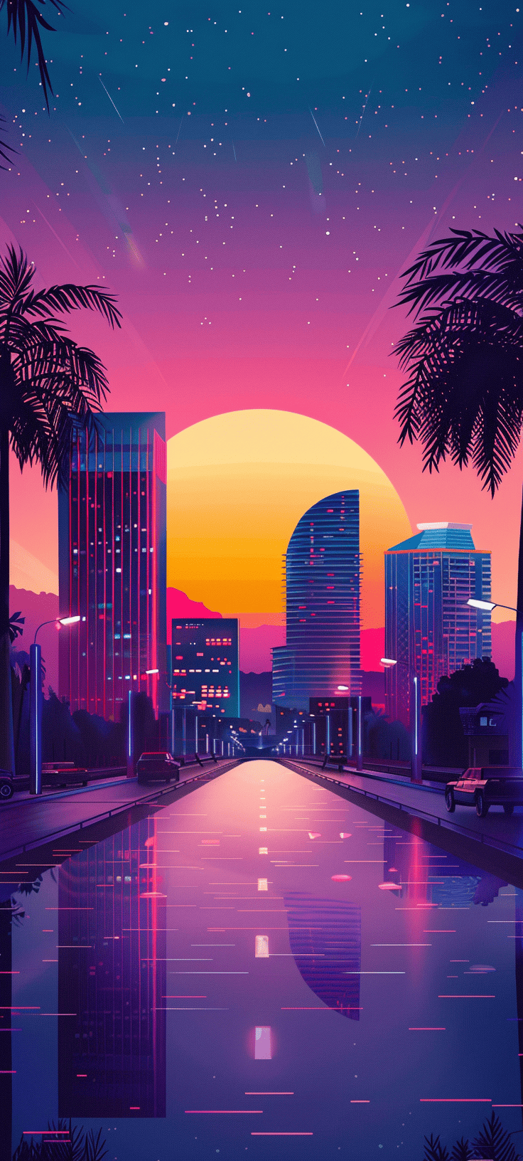 Synthwave Phone Wallpaper Made