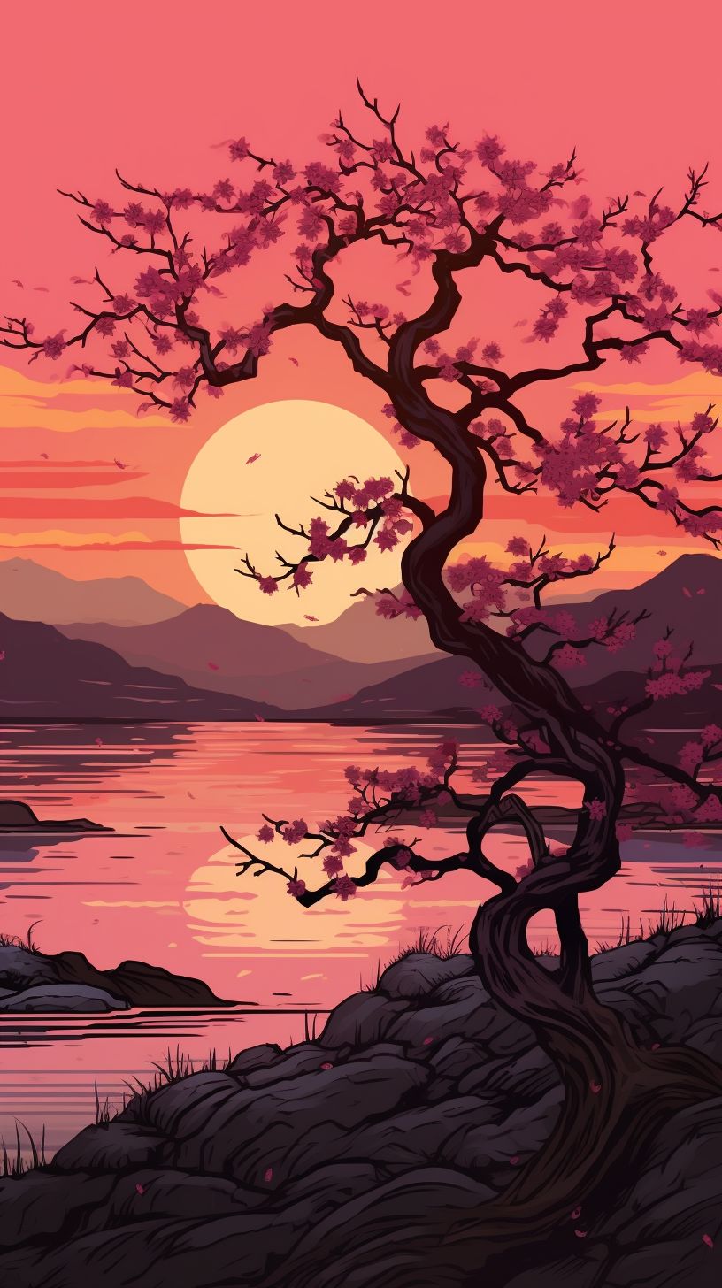 Sunset Silhouettes Manhua Wallpaper