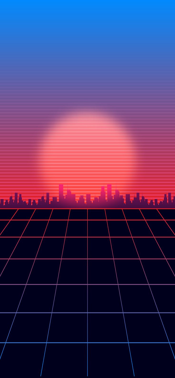 Simple sunset retro wave wallpaper
