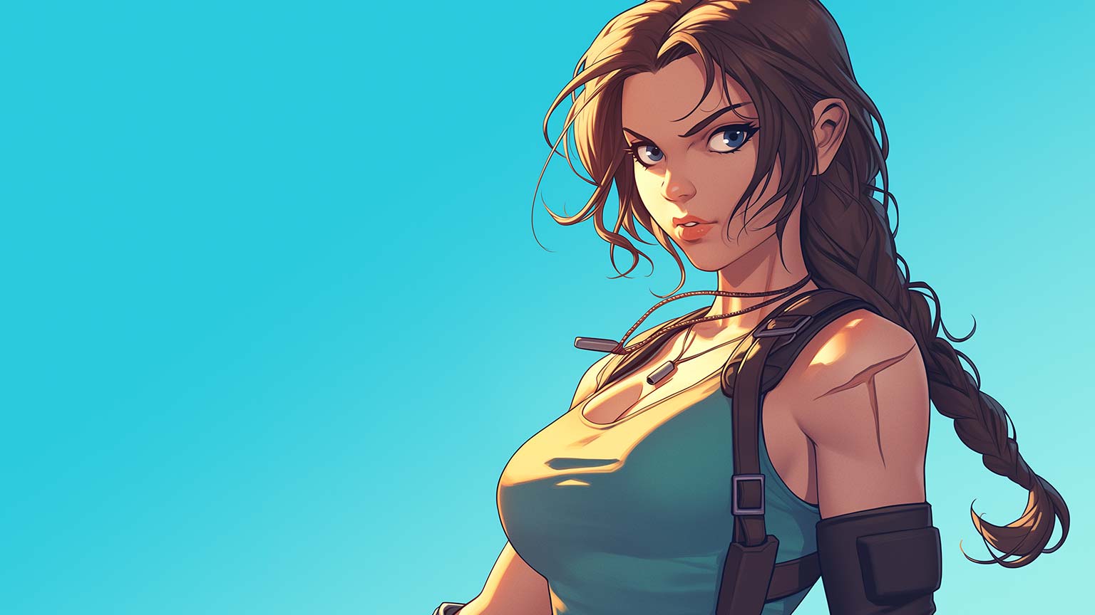 Lara Croft Adventure Blue Desktop