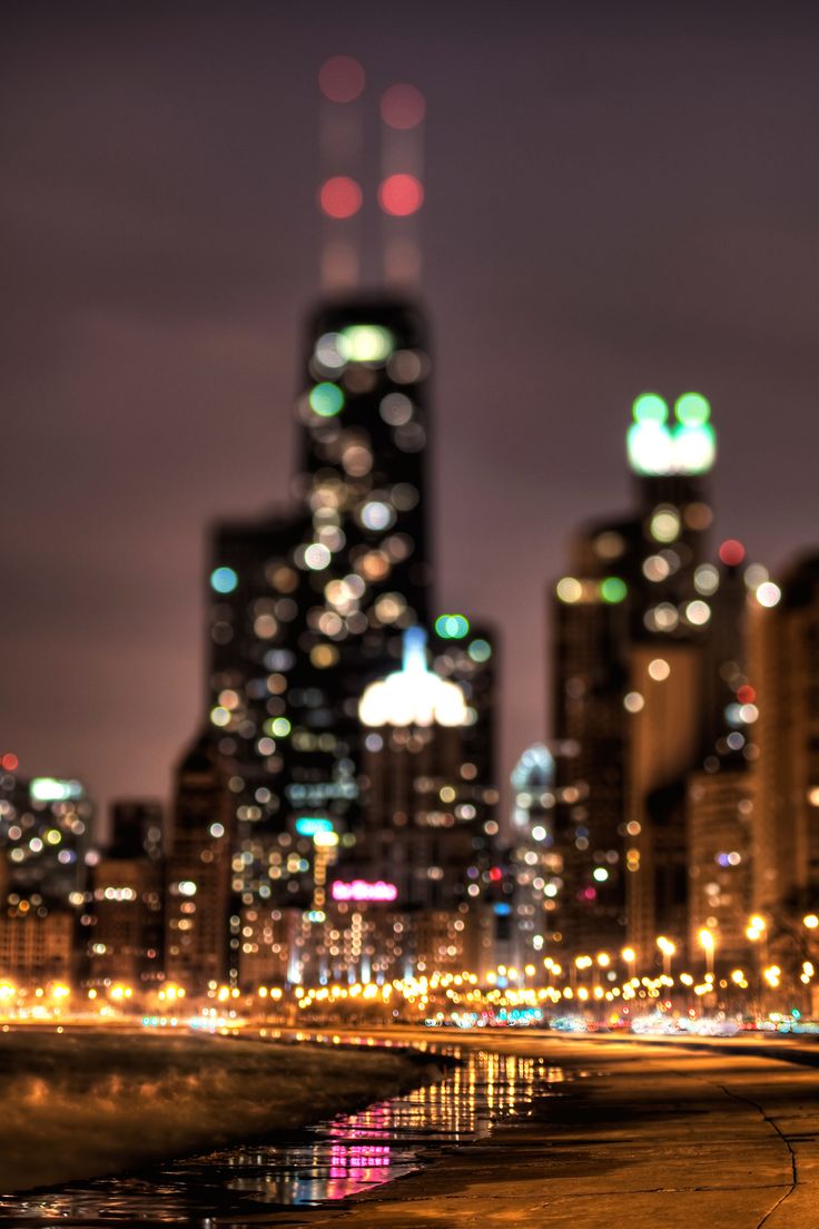 City lights at night