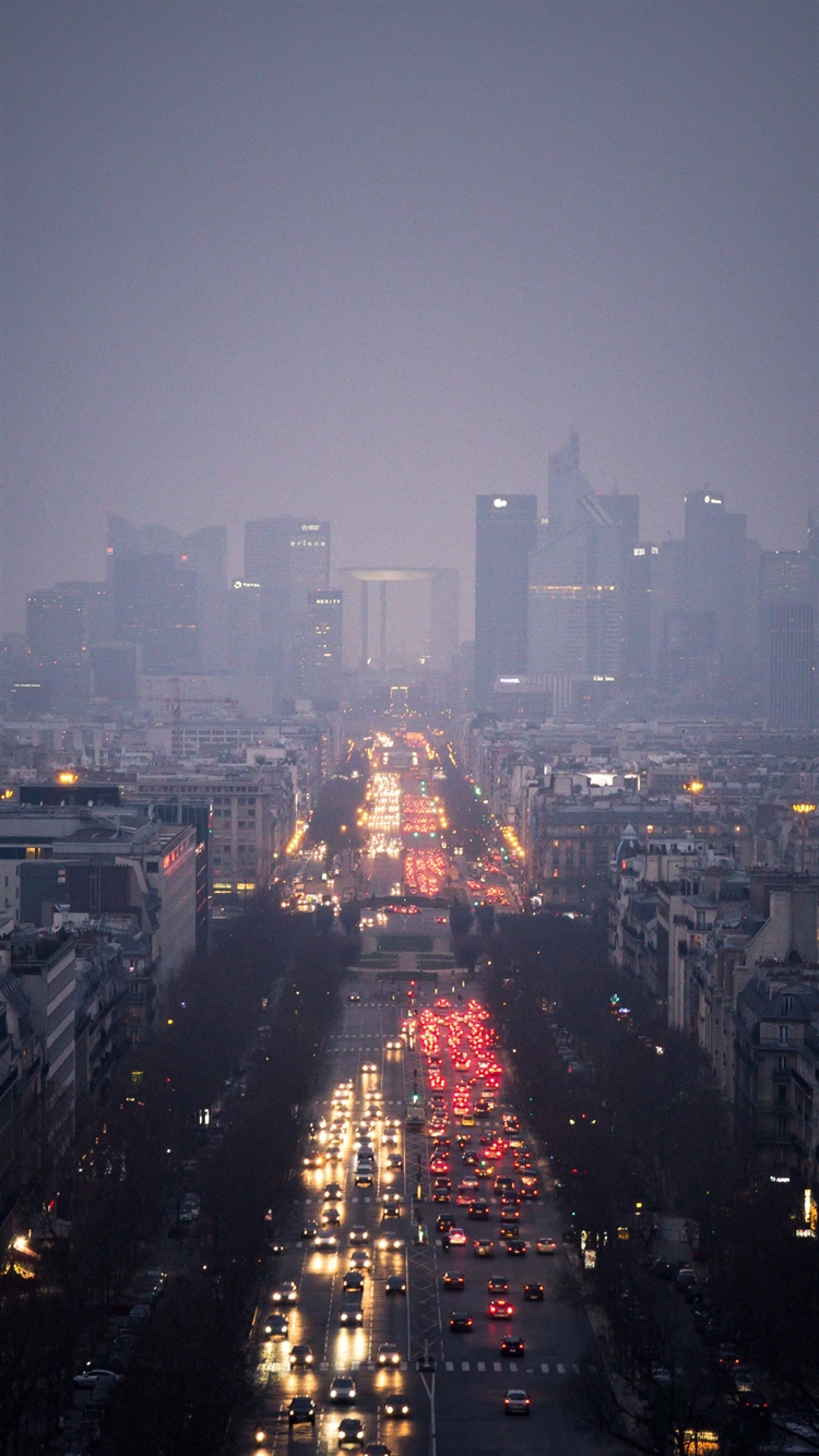 Clouds rain road iPhone 8 Wallpaper