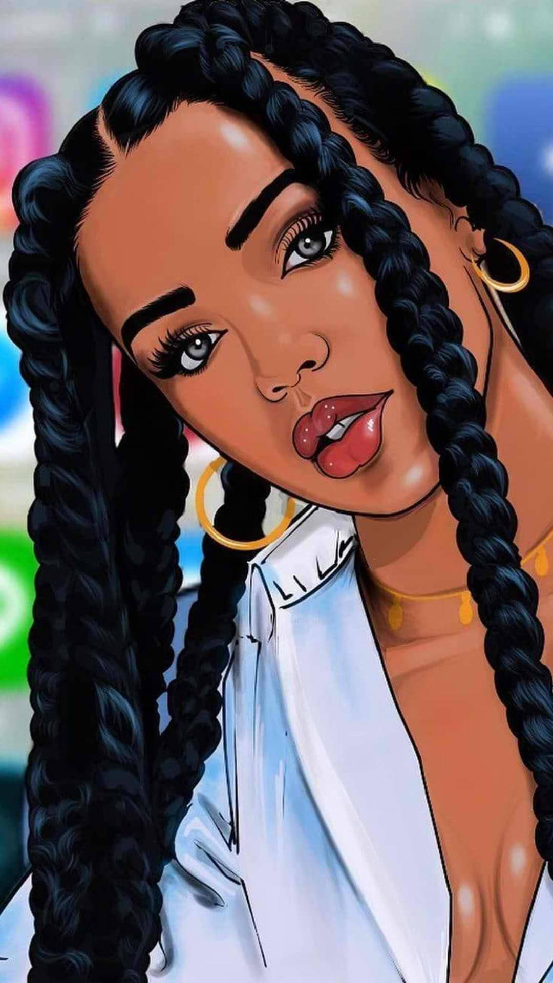 Cute Black Girl With Interlaced Hair
