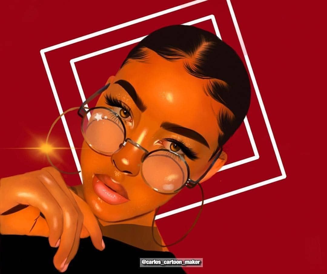 Pretty Black Girl Cartoon Wallpaper