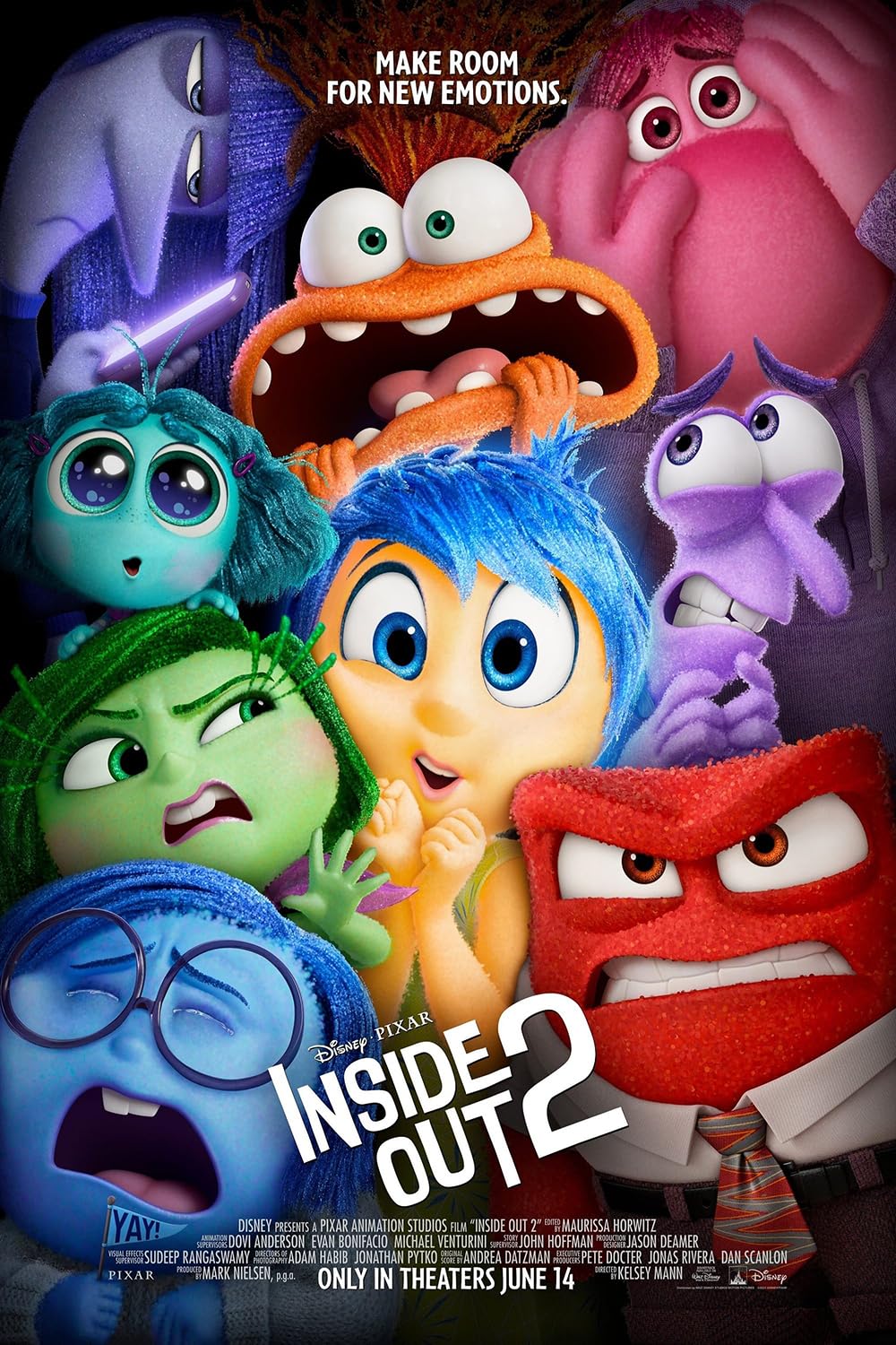 LNASI Inside Out 2 2024 Movie Poster Home Decor 16x24, Unframed