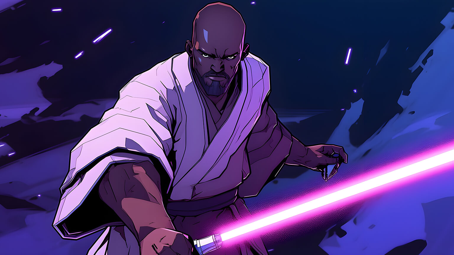 Lightsaber Purple Desktop Wallpaper