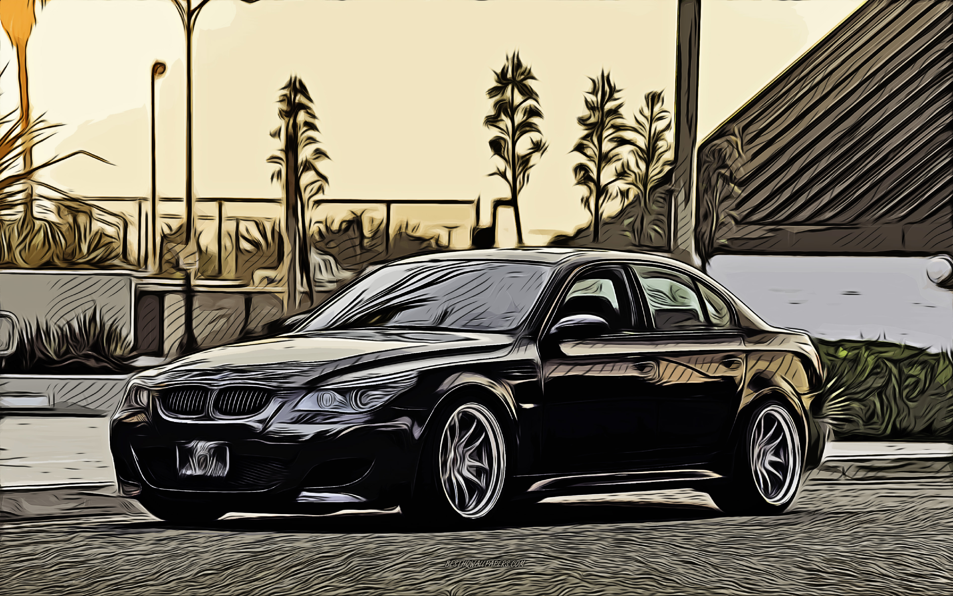 Download wallpaper BMW M5 E60, 4k