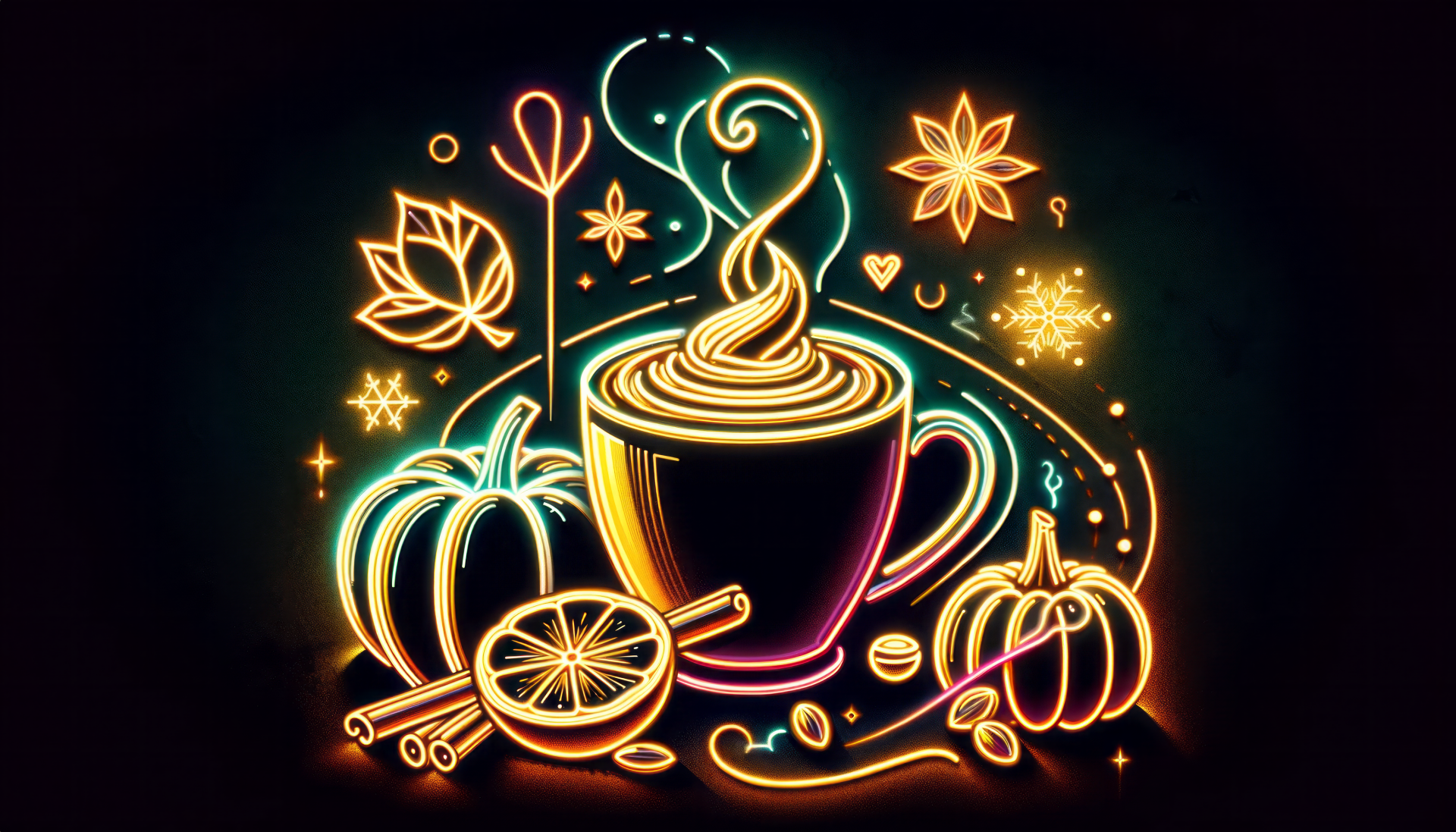 Neon Glow Coffee Cup and Autumn