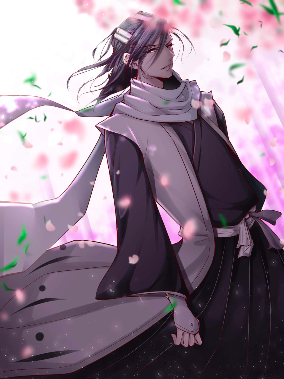 Download Byakuya Kuchiki, of the noble Kuchiki clan in the anime series Bleach. Wallpaper
