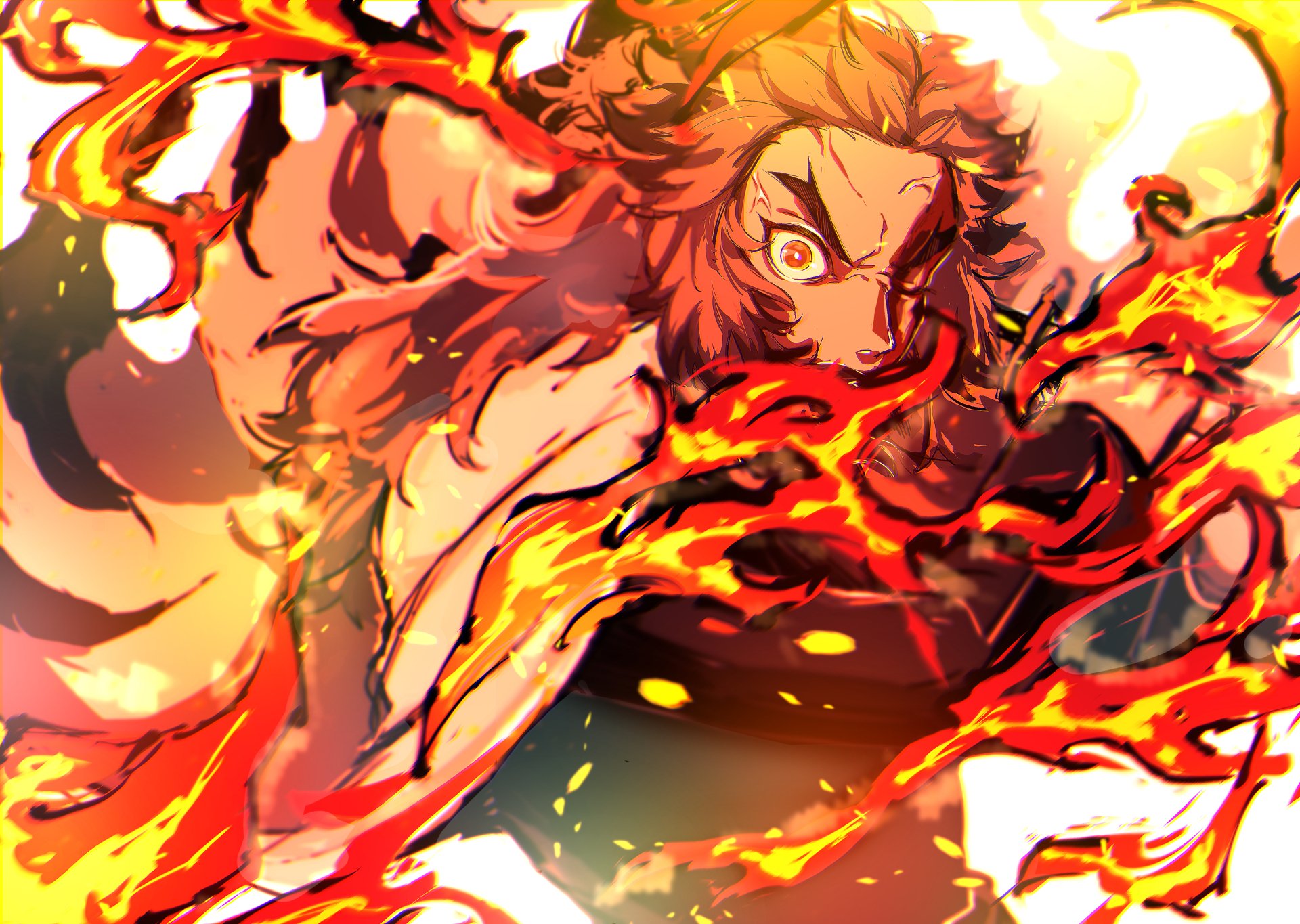 Kyojuro Rengoku 4K Ultra HD Wallpaper Slayer Anime
