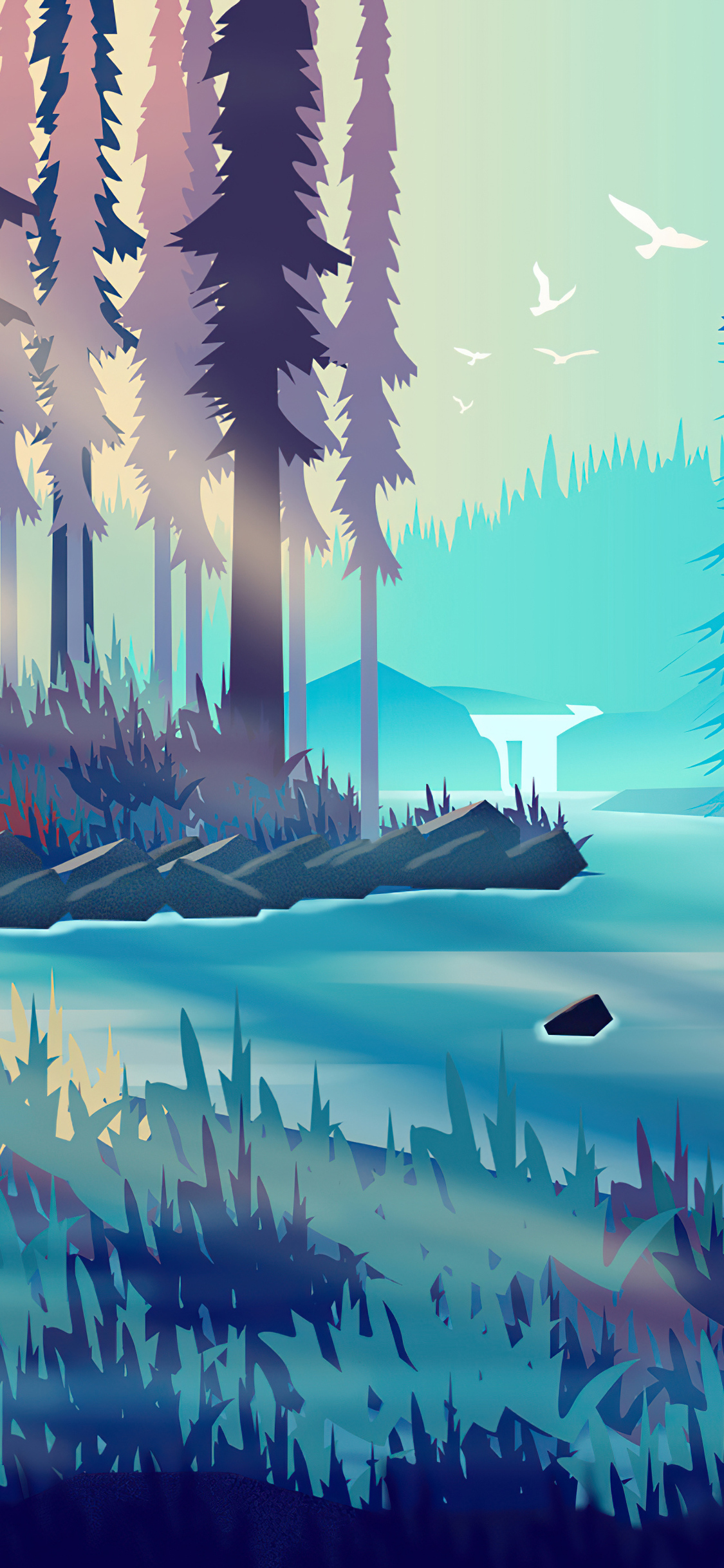 Silent Evening Forest Minimalism 4k iPhone XS, iPhone 10, iPhone X , HD 4k Wallpaper, Image, Background, Photos and Picture