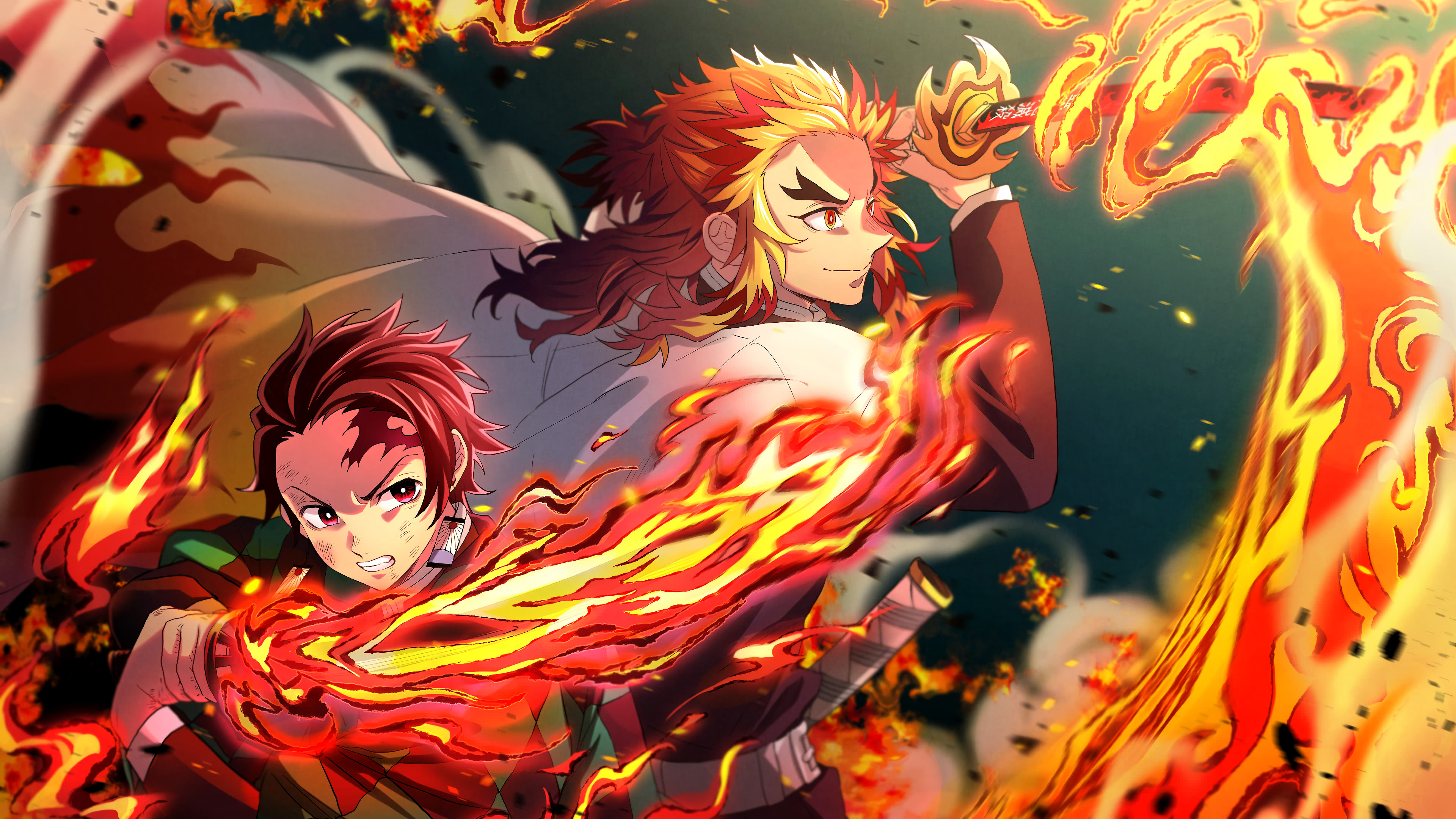 Anime, Kyojuro Rengoku, Tanjiro Kamado