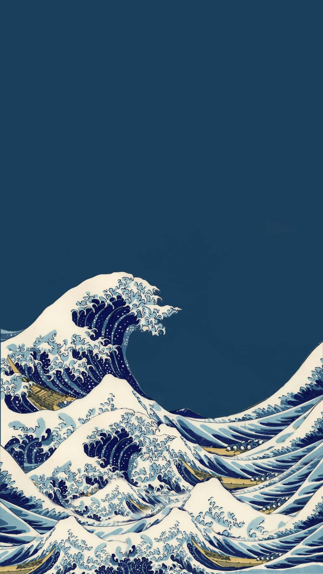 Great Wave Plain Art Wallpaper