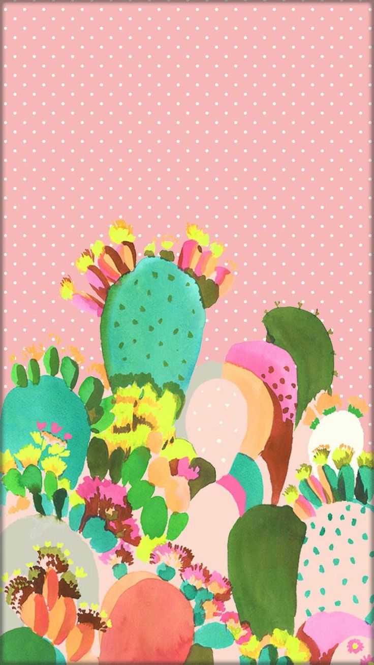 Cactus wallpaper cute. Cactus print