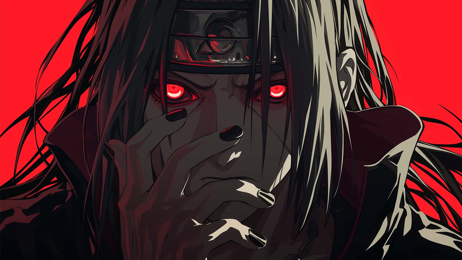 Itachi with Intense Gaze Desktop Wallpaper Wallpaper in 4K