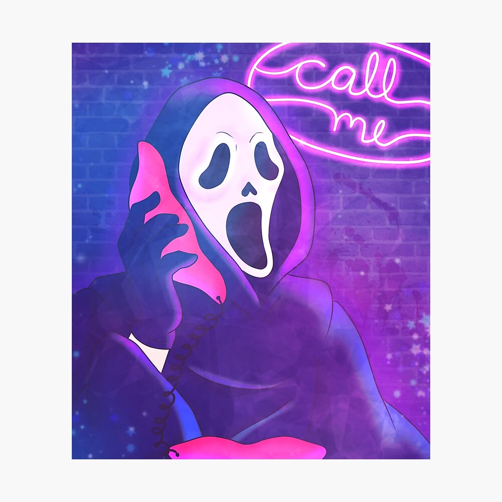 Neon Ghostface Poster