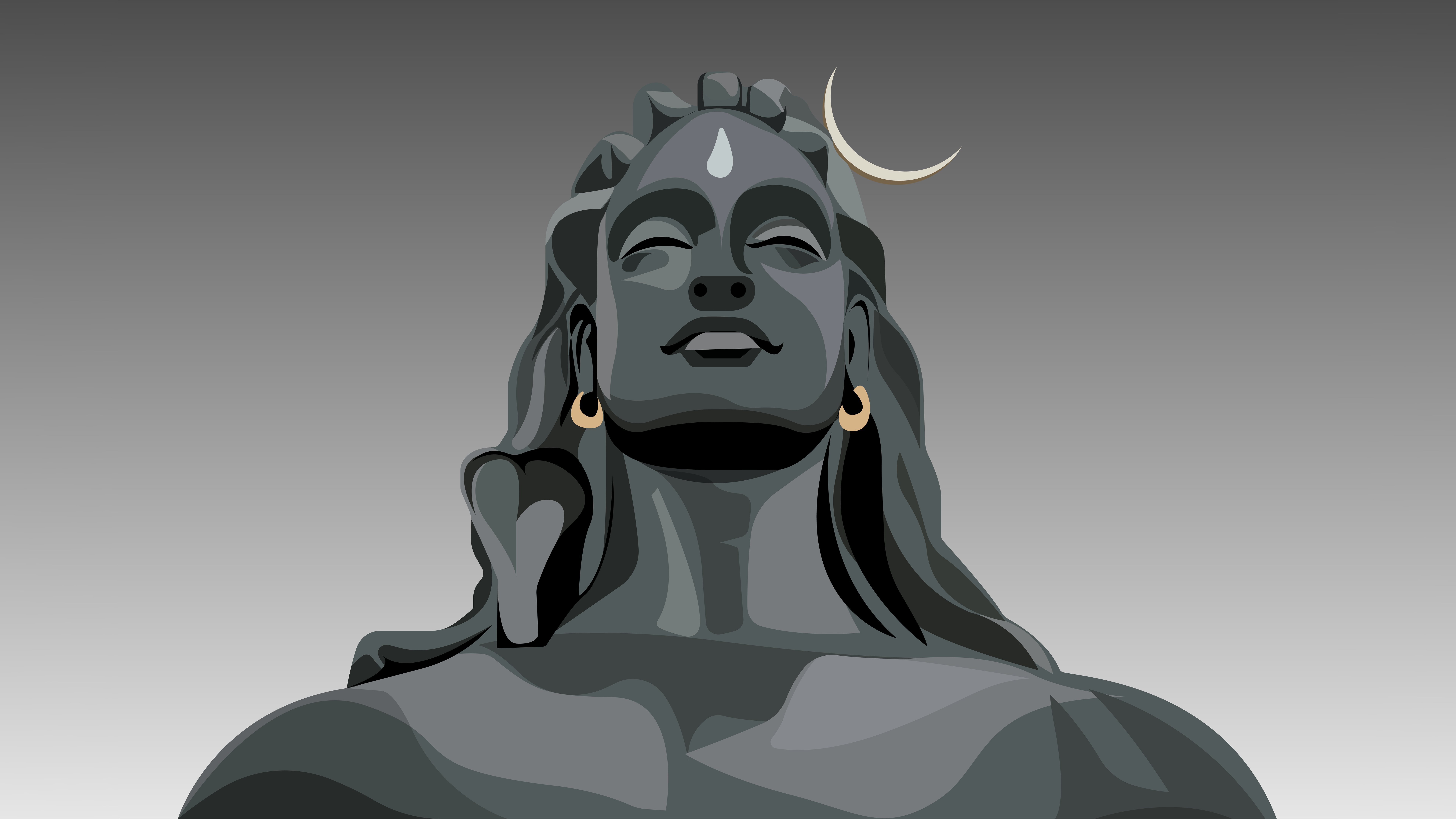 Adiyogi Wallpaper 4K, Minimalist, Lord Shiva
