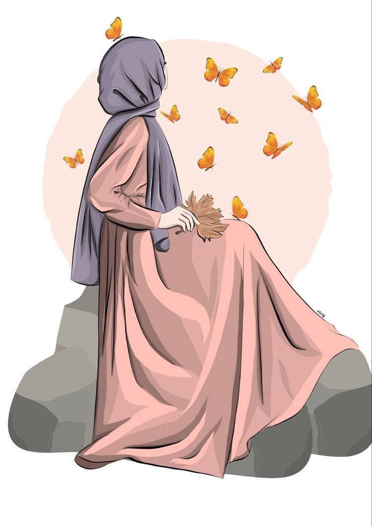 Free Hijab Cartoon HD Wallpaper